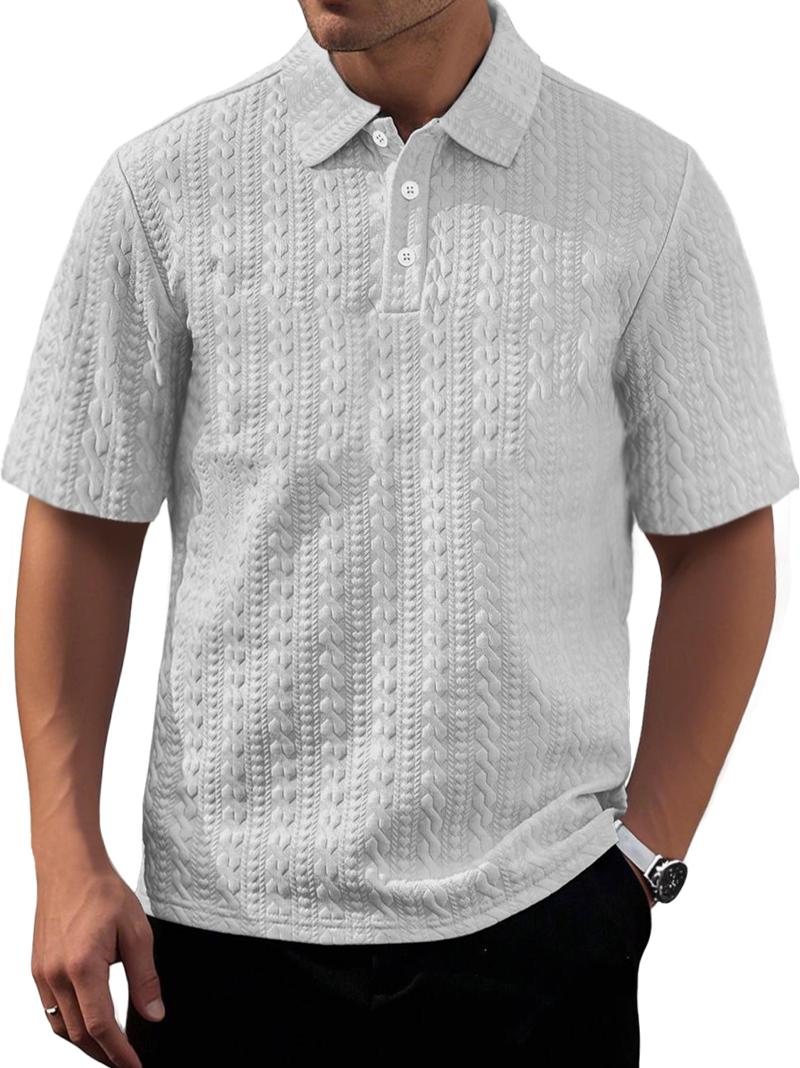 Men's Daily Texture Casual Lapel Comfortable Short-sleeved Polo Shirt