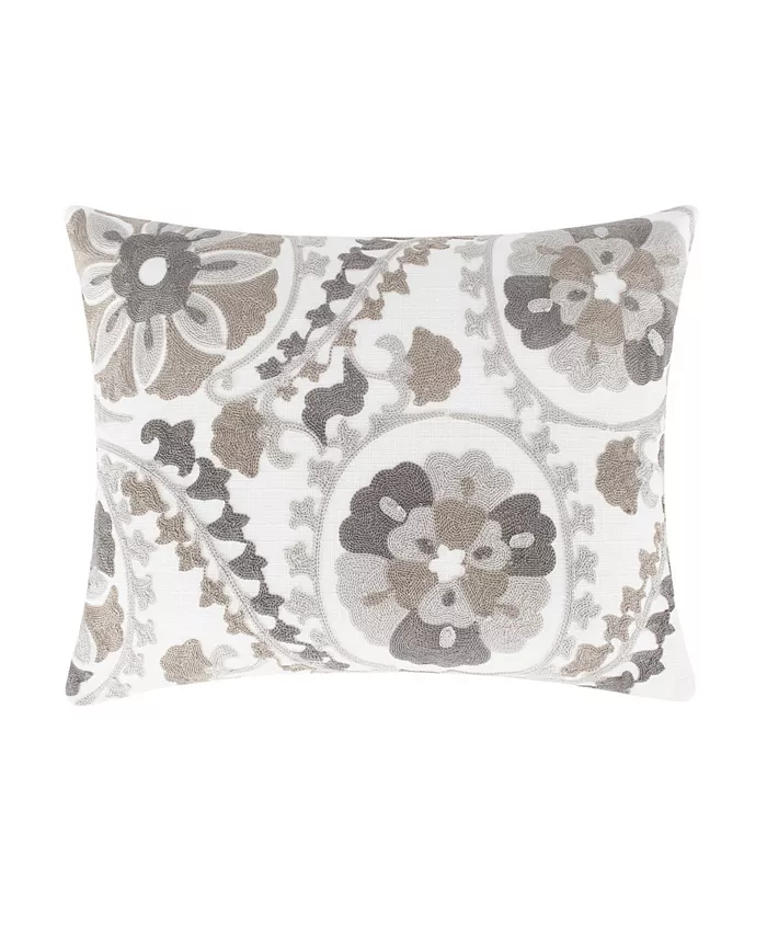 Levtex Mills Waffle Crewel Suzani Decorative Pillow， 14