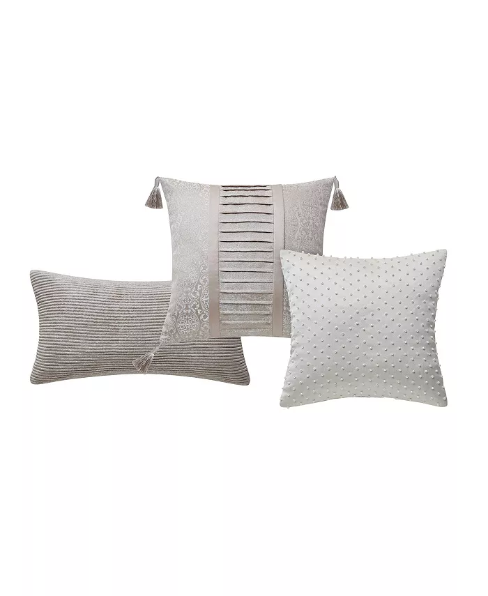 Waterford CLOSEOUT! Cambrie Textured Reversible 3 Piece Decorative Pillow Set