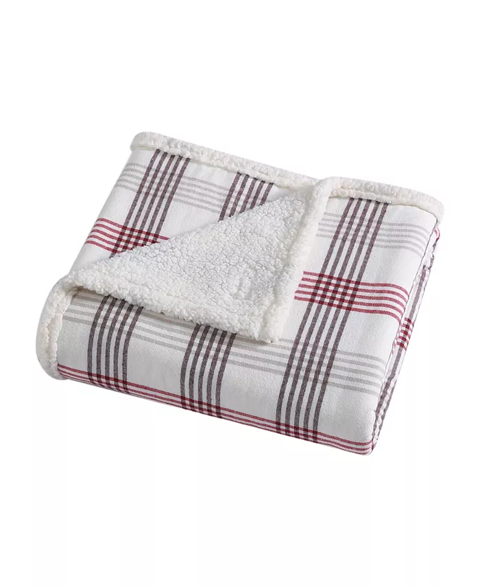Eddie Bauer Newcastle Ultra Soft Plush Fleece Reversible Throw Blanket， 60