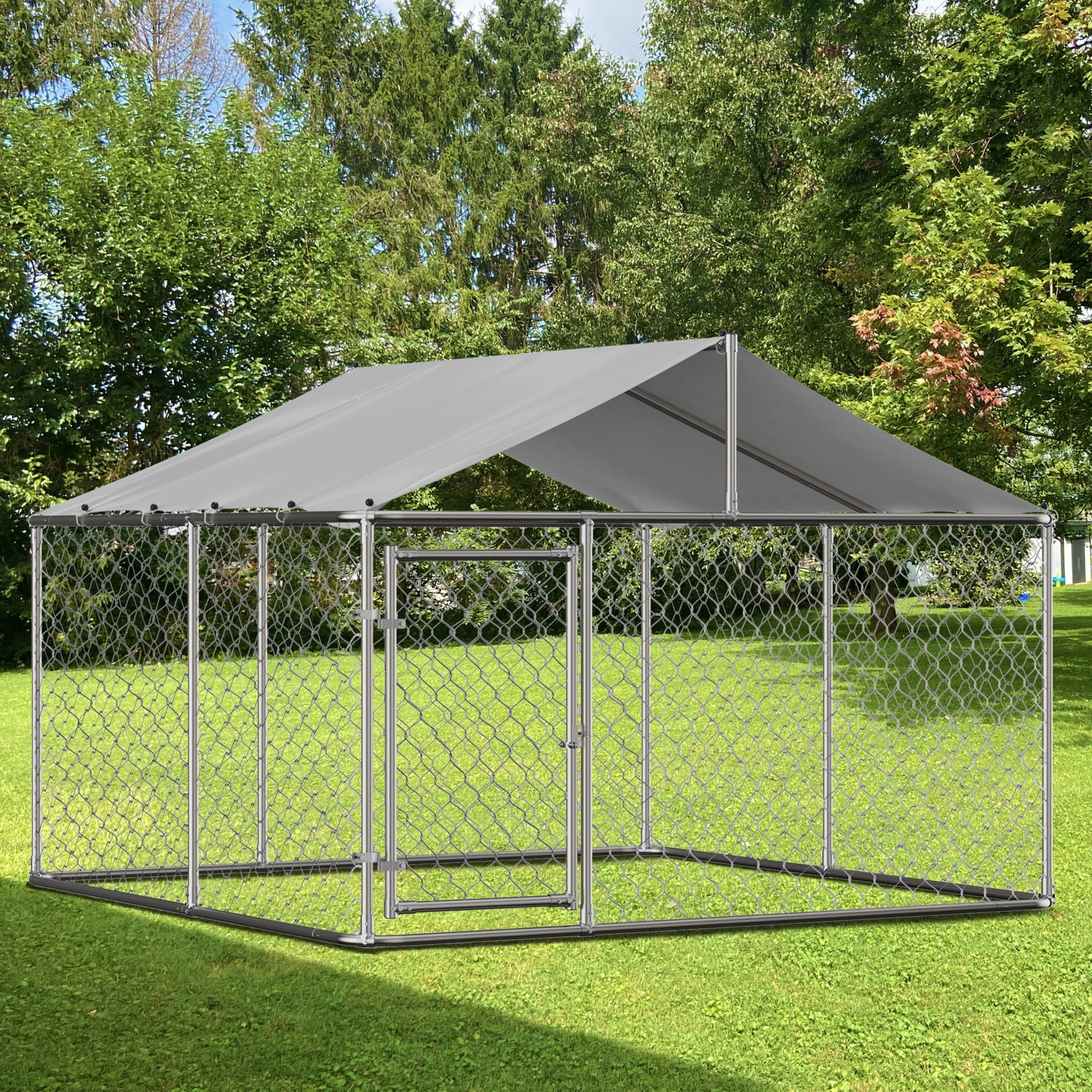 LZBEITEM 10 x 10ft Outdoor Pet Dog Run Kennel Shade Cage Enclosure Playpen w/ Cover Playpen