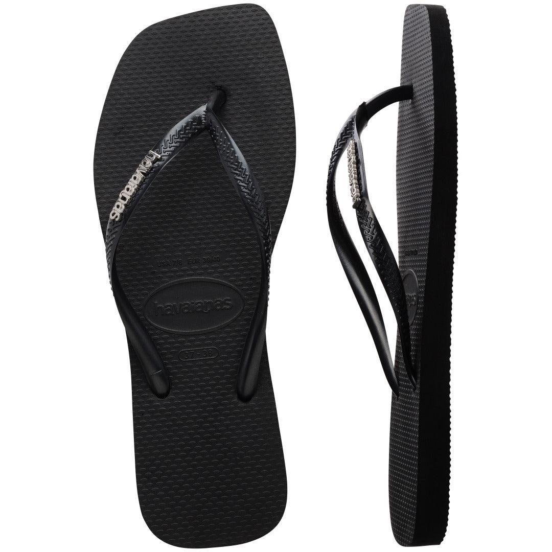 Chinelo Havaianas Slim Square Logo Metallic