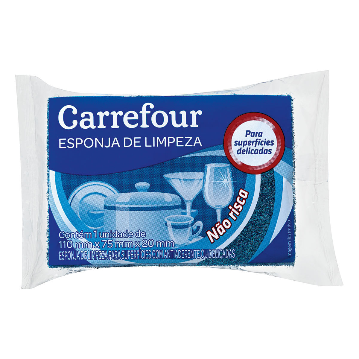 Esponja Multiuso Nao Risca Carrefour 1 Unidade