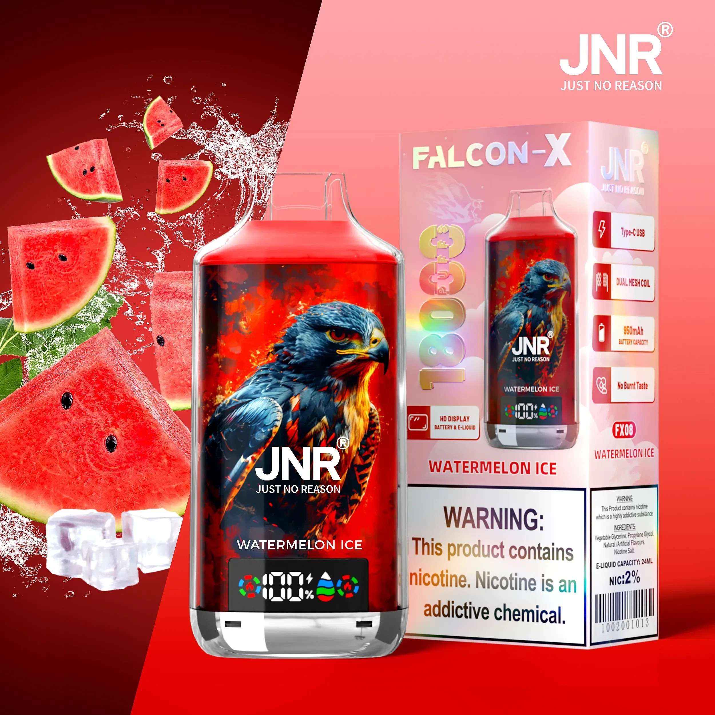 🔥JNR Falcon-X 18K 💨 Smart Display Disposable