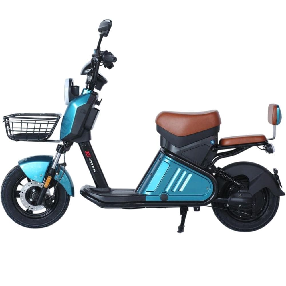 Bicicleta Elétrica 1000W Alarme Retrovisor Painel Digital E-Trek Duos Azul Metálico