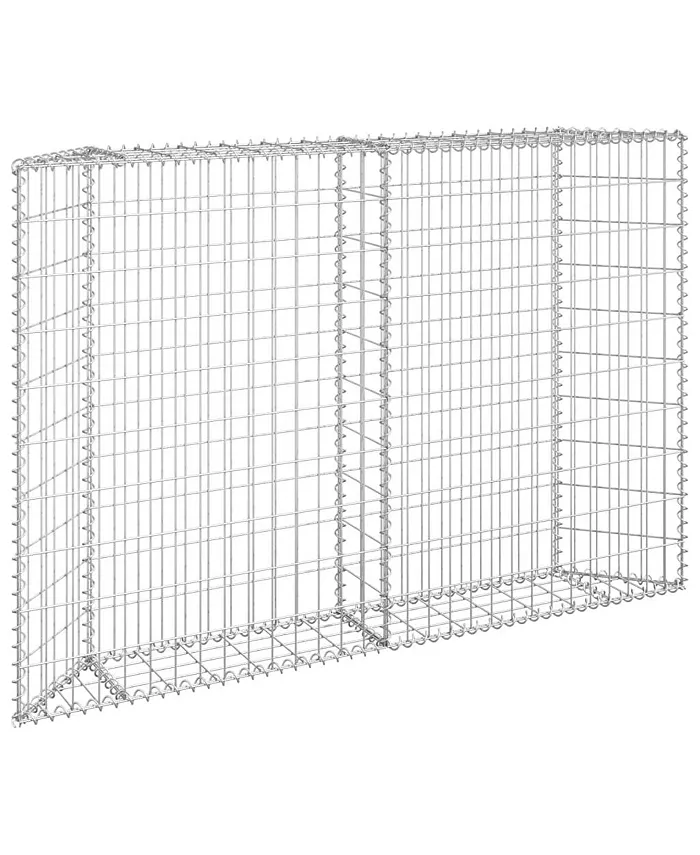 vidaXL Trapezium Gabion Raised Bed Galvanized Steel 59.1