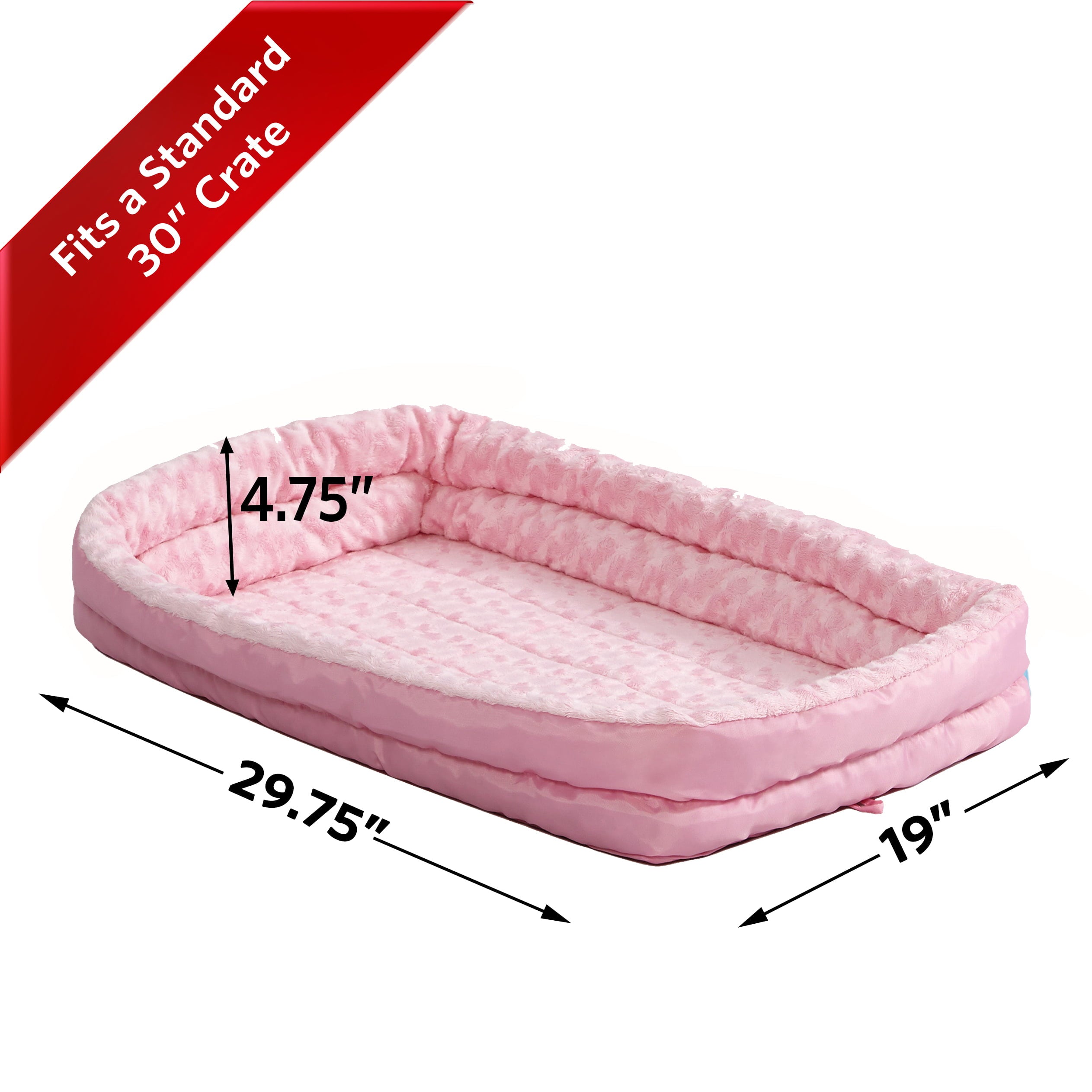 MidWest QuietTime Pet Bed and Dog Crate Mat， Pink， 30