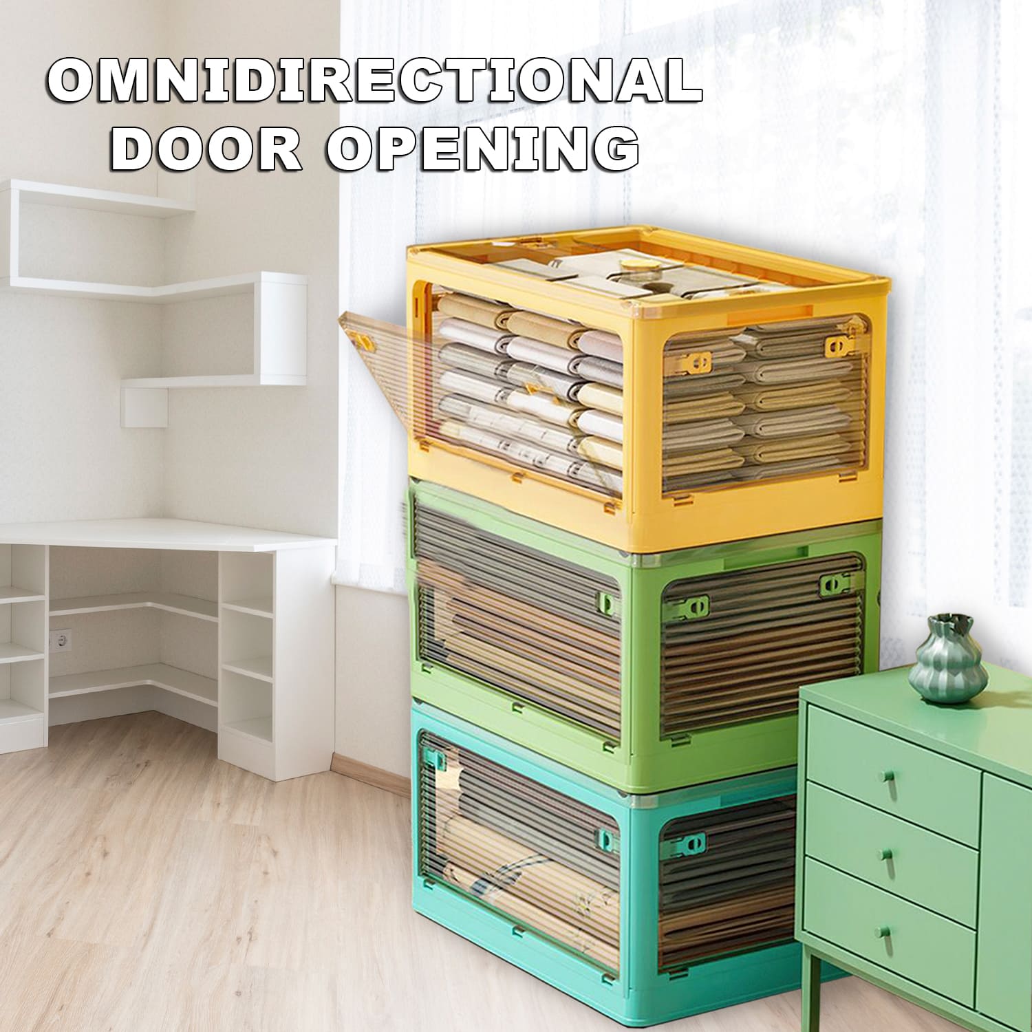 HandmadeTrasures® Storage Containers, For Clothes, Blankets, Kitchen Items, with 4 Wheels