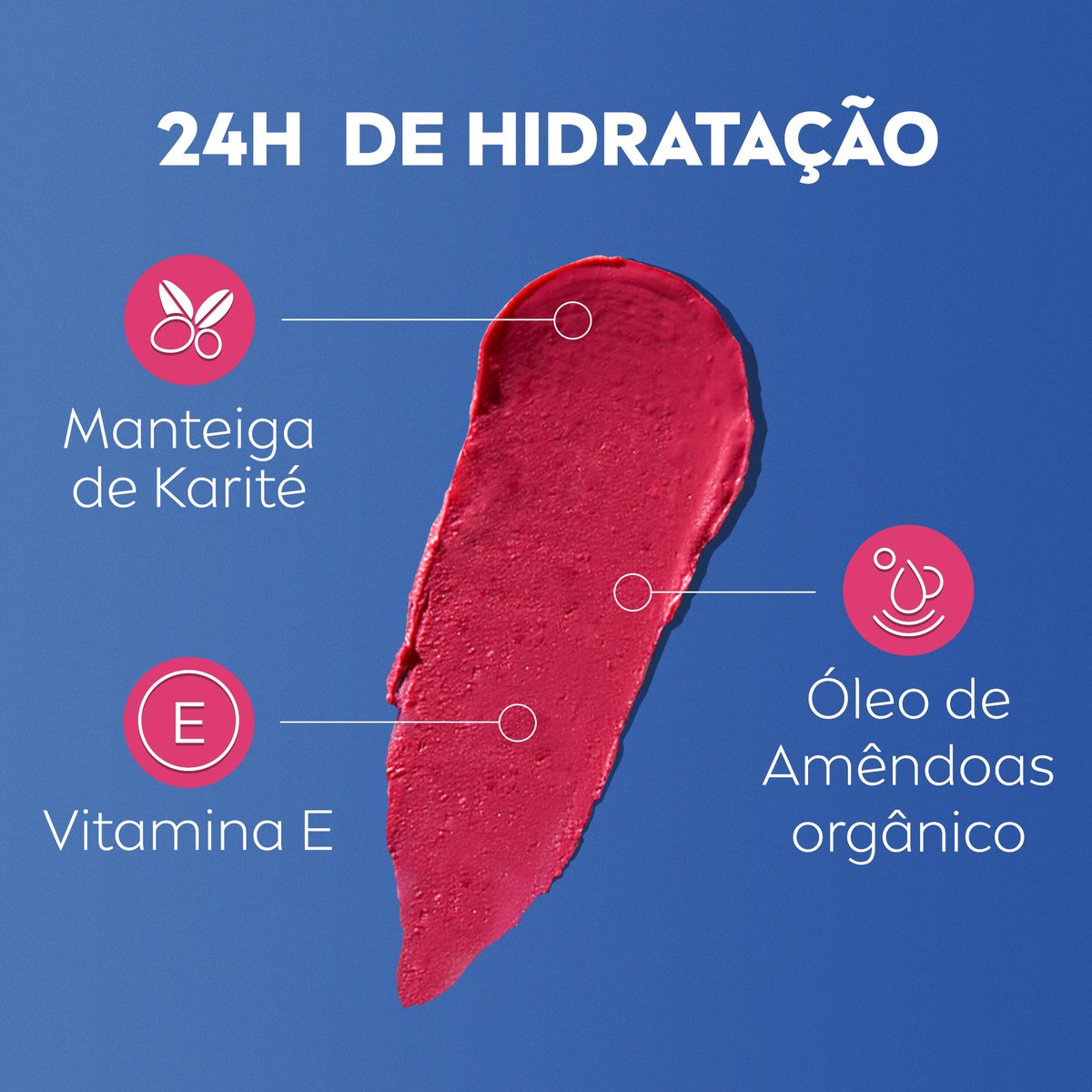 Hidratante Labial NIVEA Hidra Color Rosa Pink 4,8g