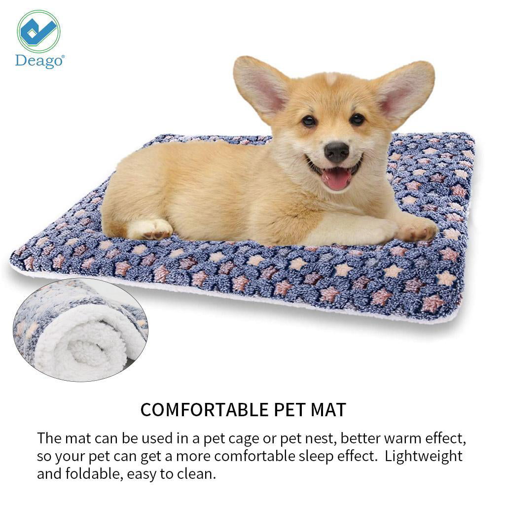 Deago Ultra Soft Pet Dog/Cat Bed | Reversible Fleece Crate Bed Mat | Pet Bed Liner Blankets Covers for Large Small Medium Dog Cat