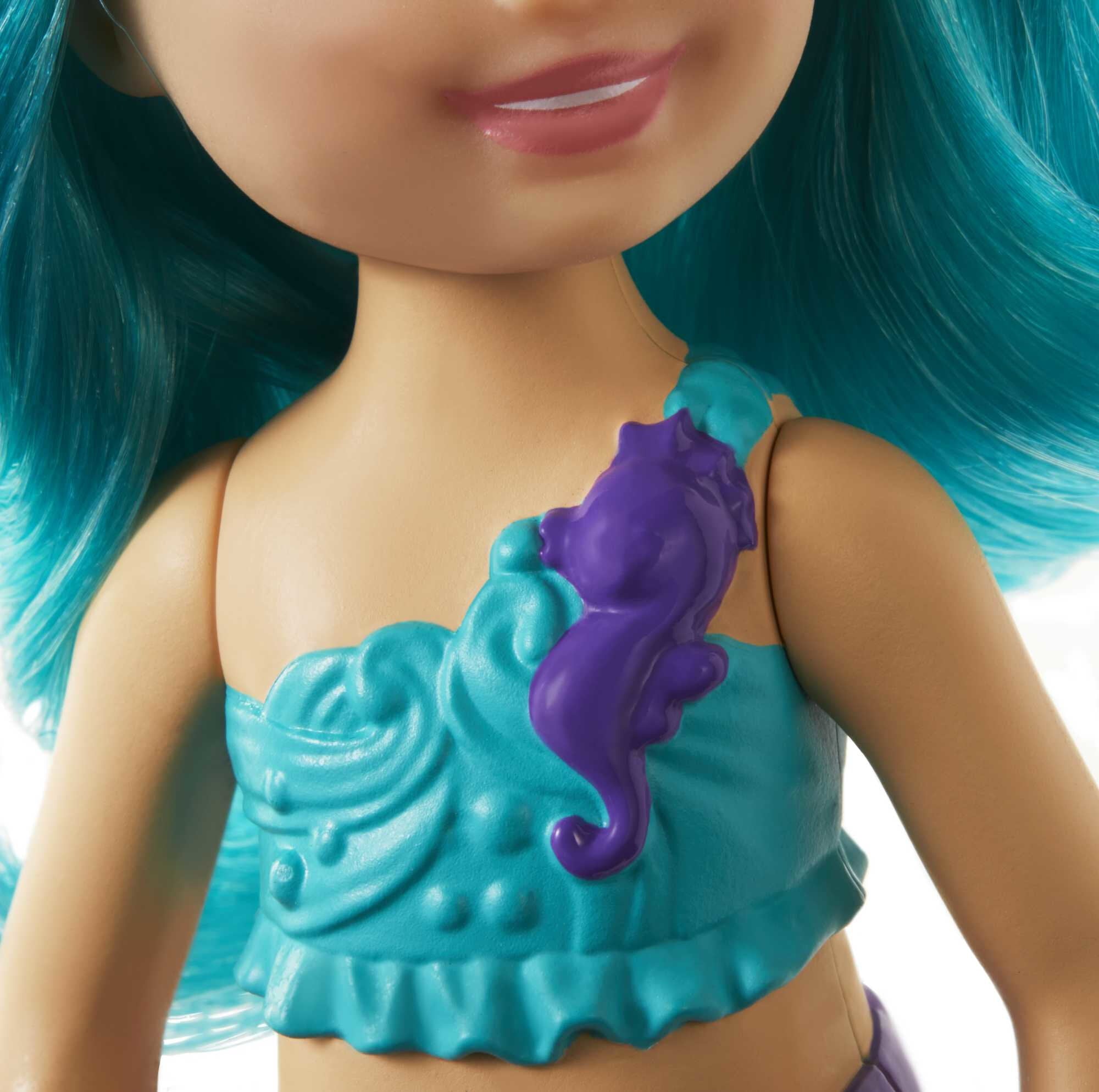 Barbie Dreamtopia Chelsea Mermaid Small Doll with Teal Hair & Tail, Tiara Accessory (6.5-inch)