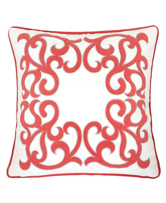 Homey Cozy Curl Applique Embroidery Throw Pillow