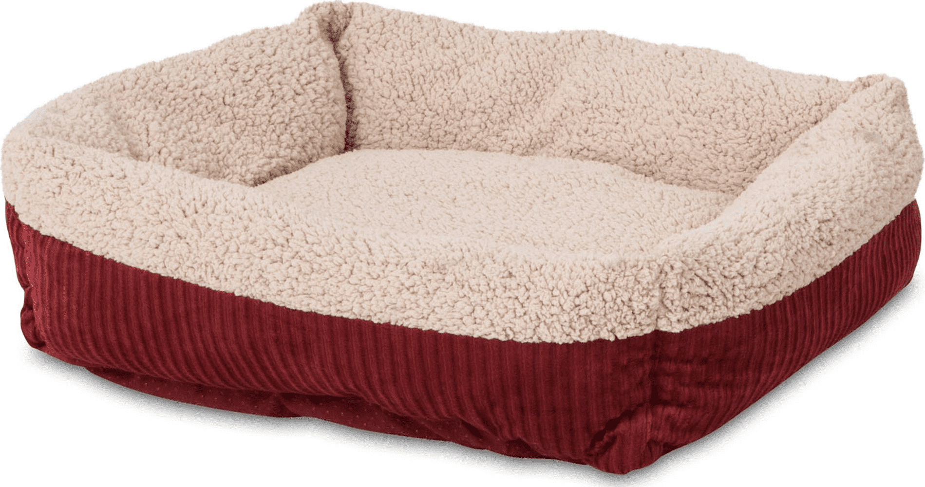 Aspen Pet Rectangular Pet Cat Bed， Red