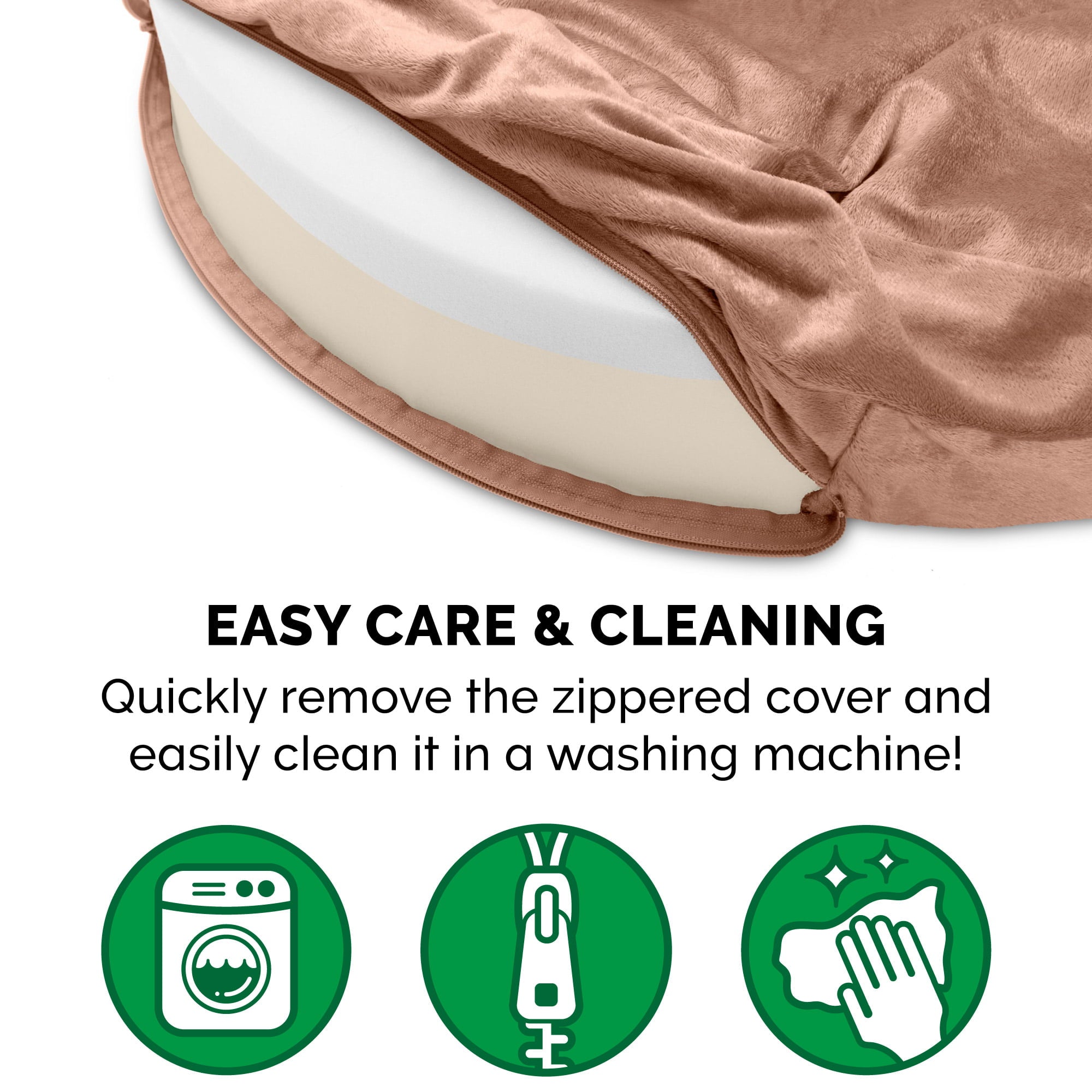 FurHaven | Memory Foam Wave Fur and Velvet Snuggery Burrow Pet Bed for Dogs and Cats， Brownstone， 26-Inch