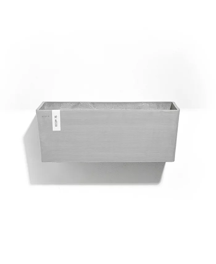ECOPOTS Plastic Rectangle Bruges Wall Hanging Planter White Grey 21.5