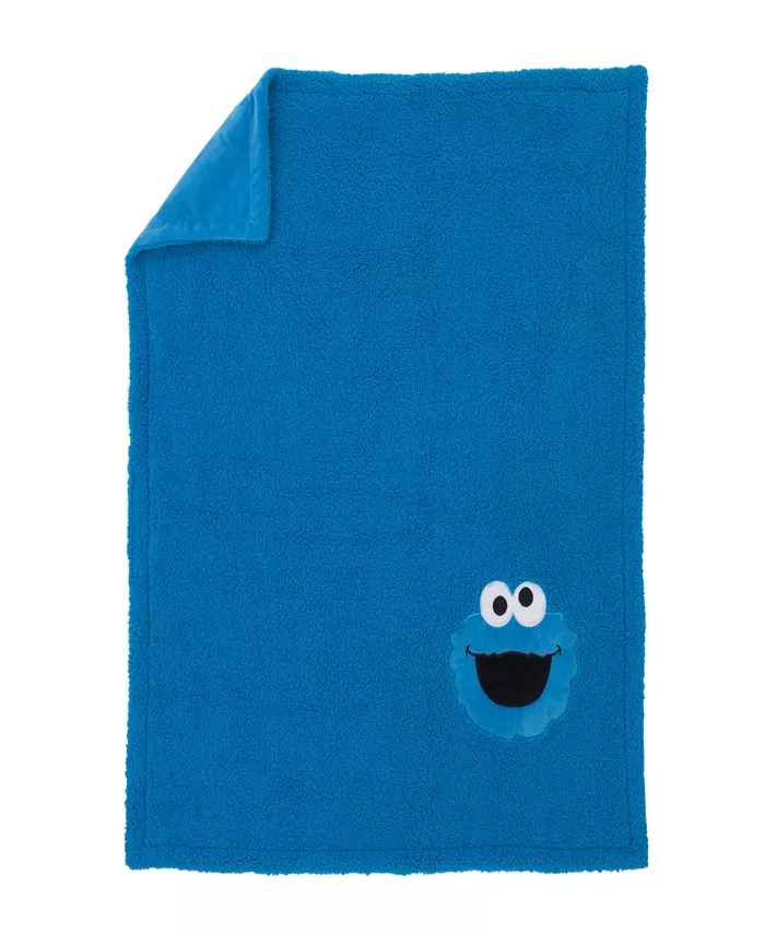 Macy's Sesame Street Cookie Monster Sherpa Blanket with Applique