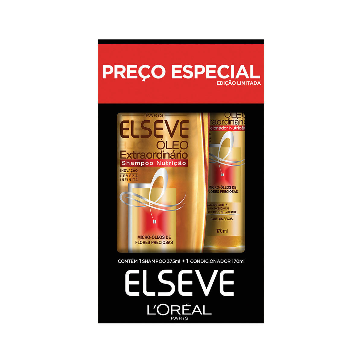 Kit Elseve Oleo Extraordinario Shampoo 375ml + Condicionador 170ml