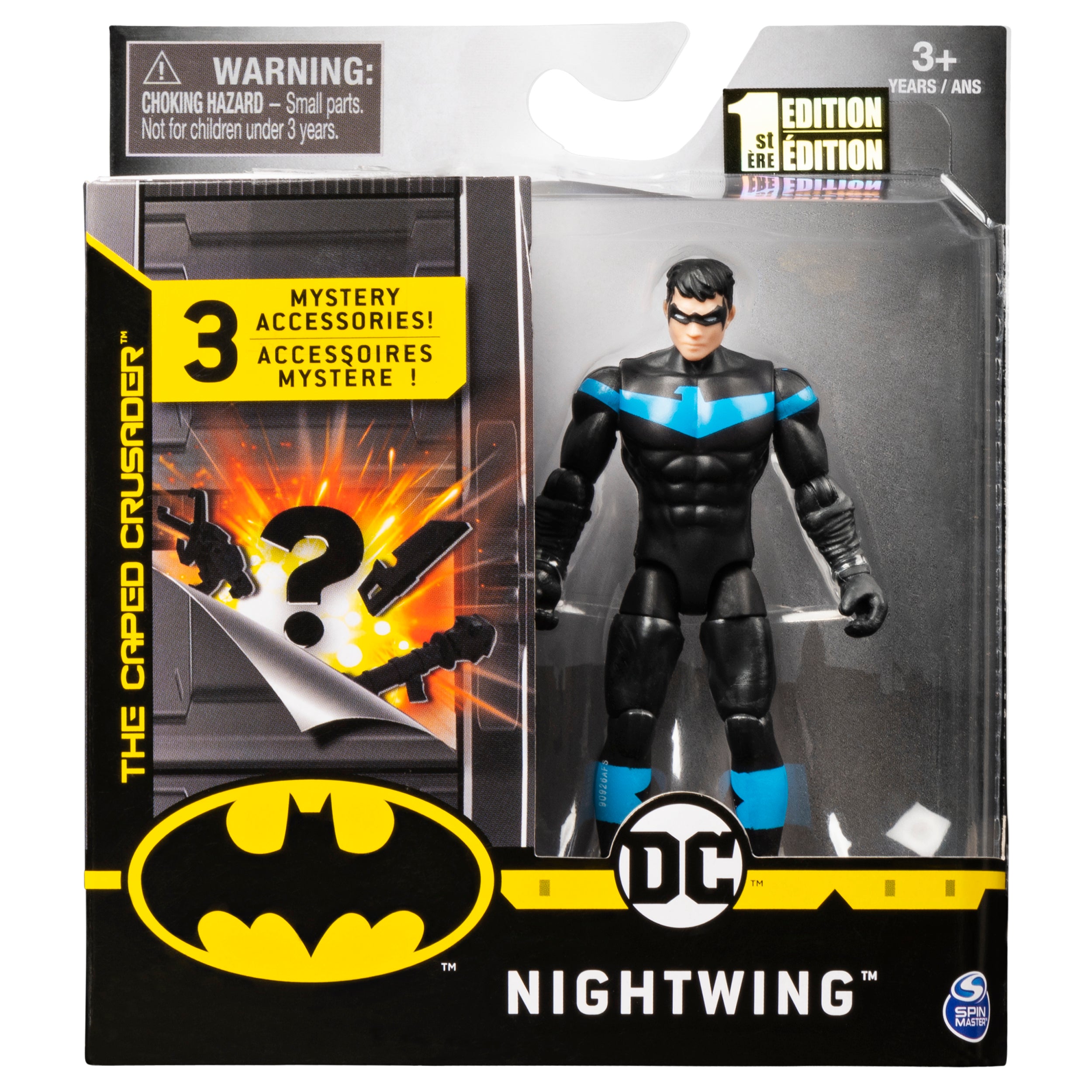 Batman 4-Inch Nightwing Action Figure with 3 Mystery Accessories， Mission 1