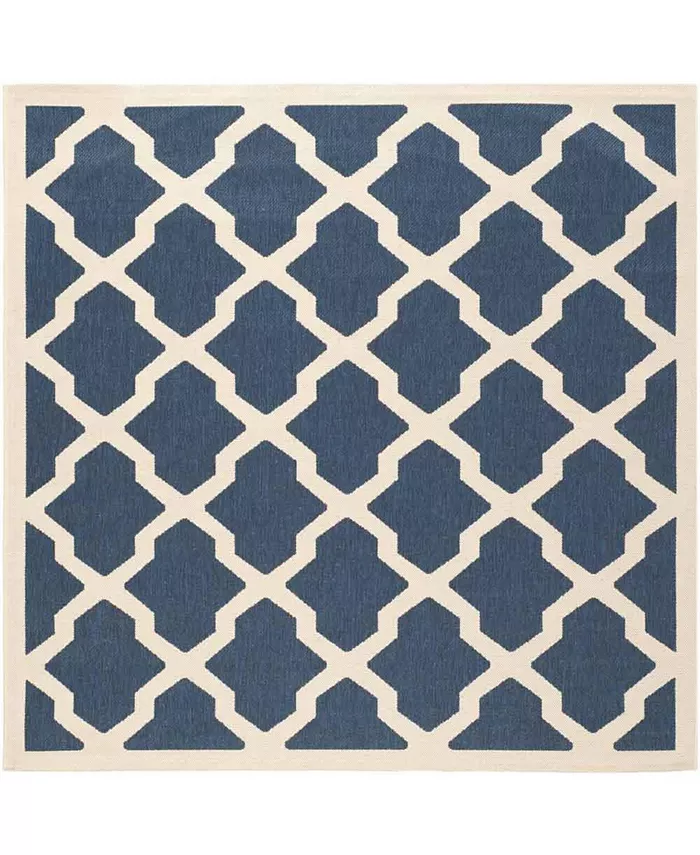 Safavieh Courtyard Navy and Beige 4' x 4' Sisal Weave Square Outdoor Area Rug