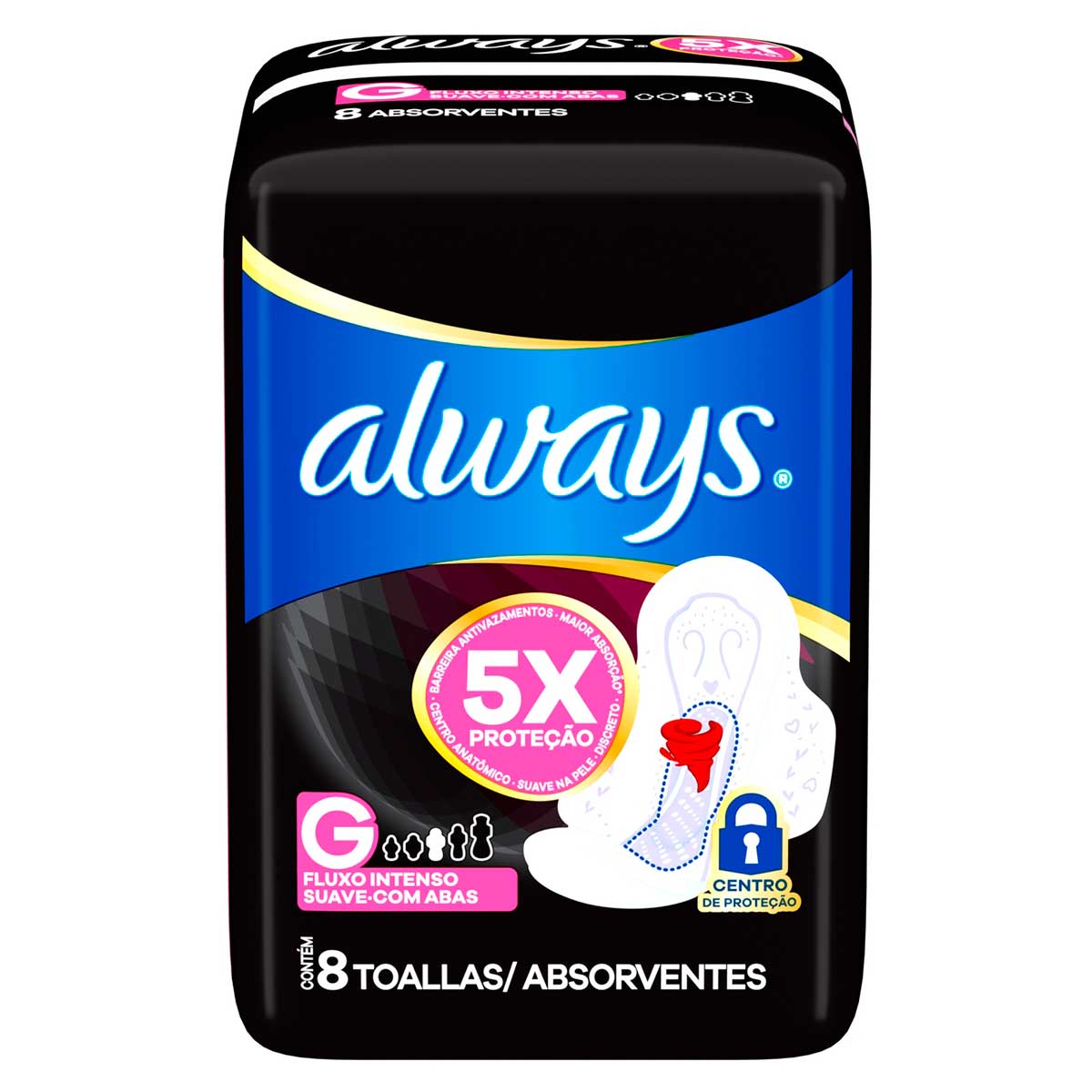 Absorvente Always Noturno G Suave com Abas 8 Unidades