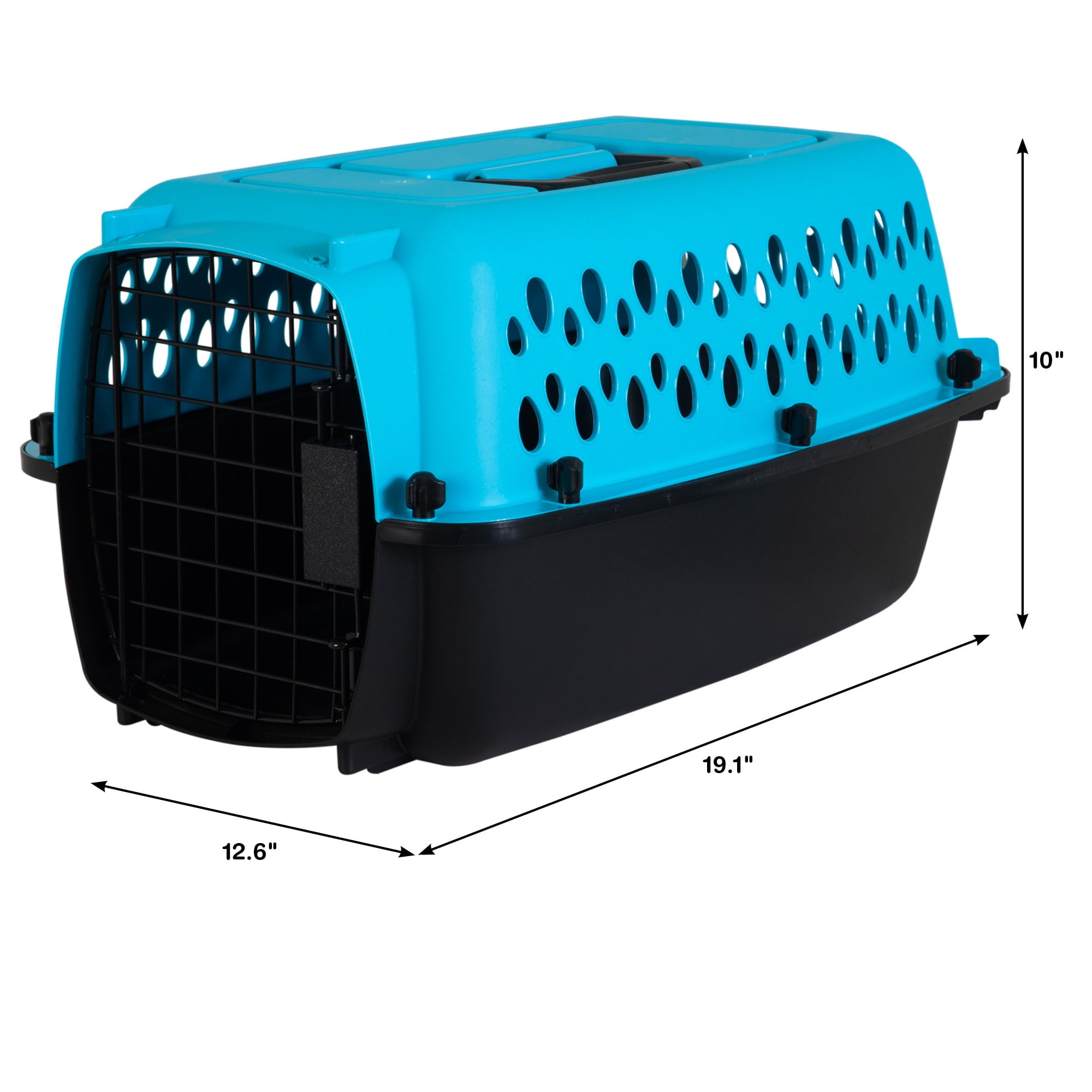 Petmate Porter Fashion Dog Kennel， 19inch Length， Up to 10 lbs， Blue and Black