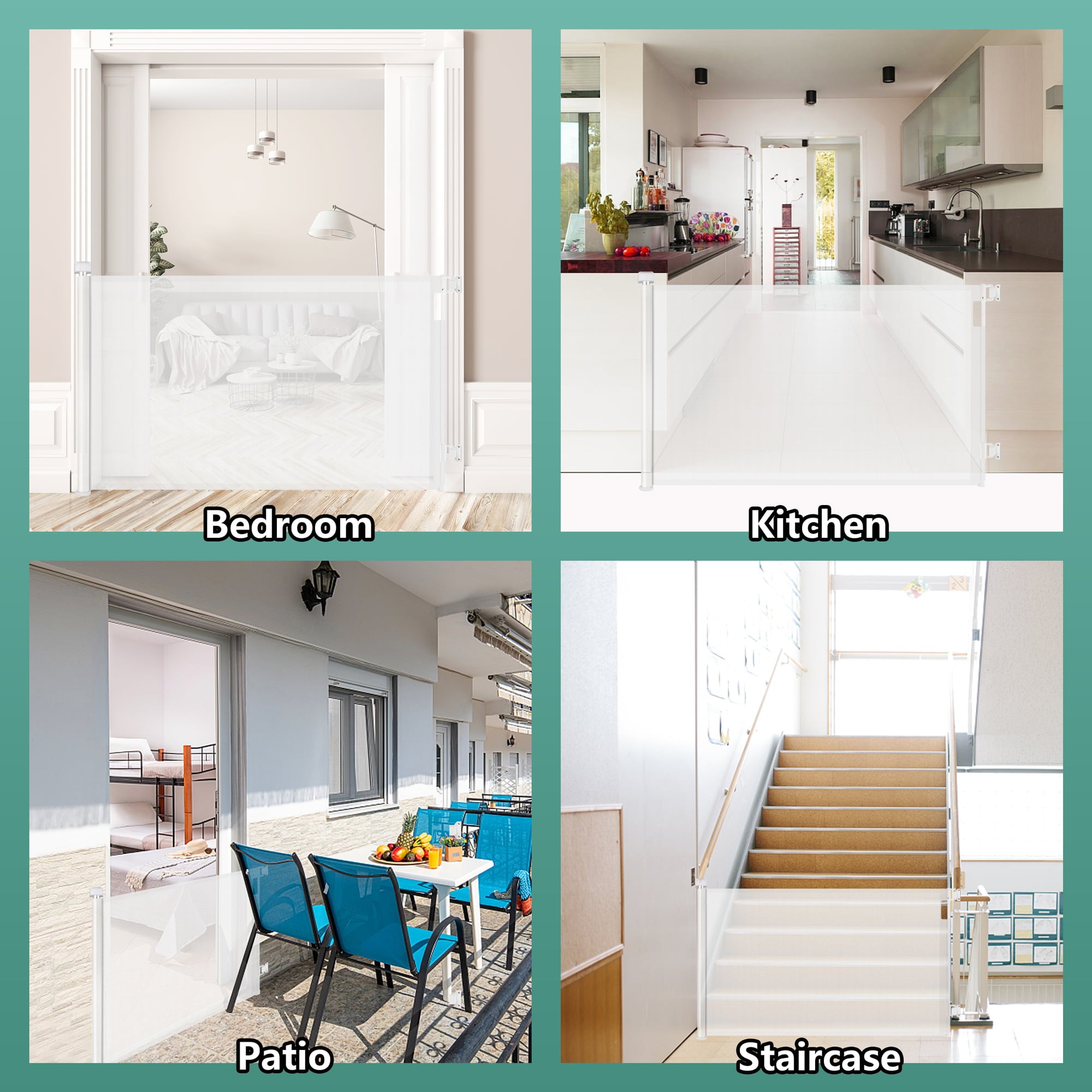 Baby Gate for Doorway， WeGuard Extra Wide Child Safety Gate or Pet Dog Gate 34