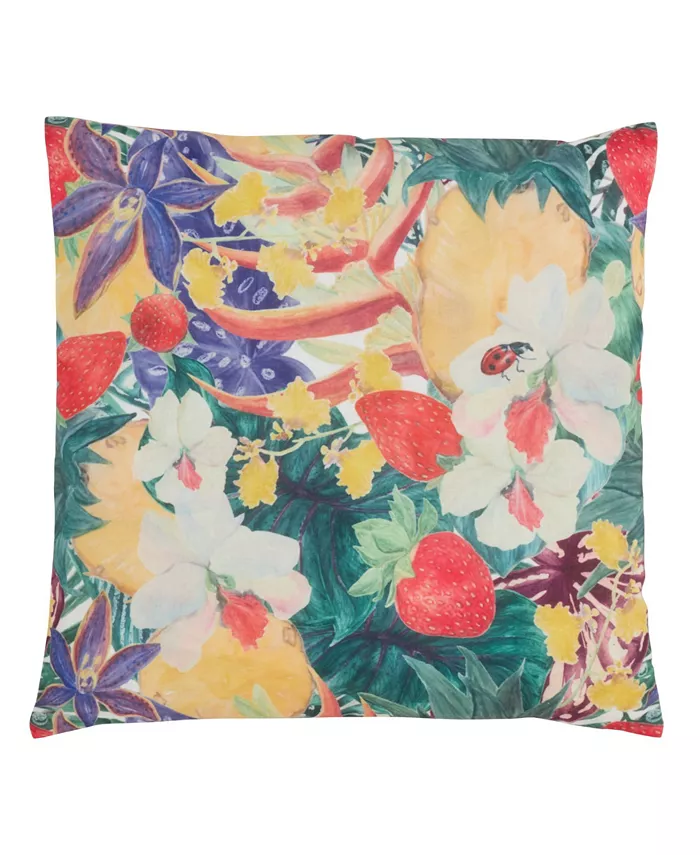 Saro Lifestyle Fruity Floral Decorative Pillow， 18