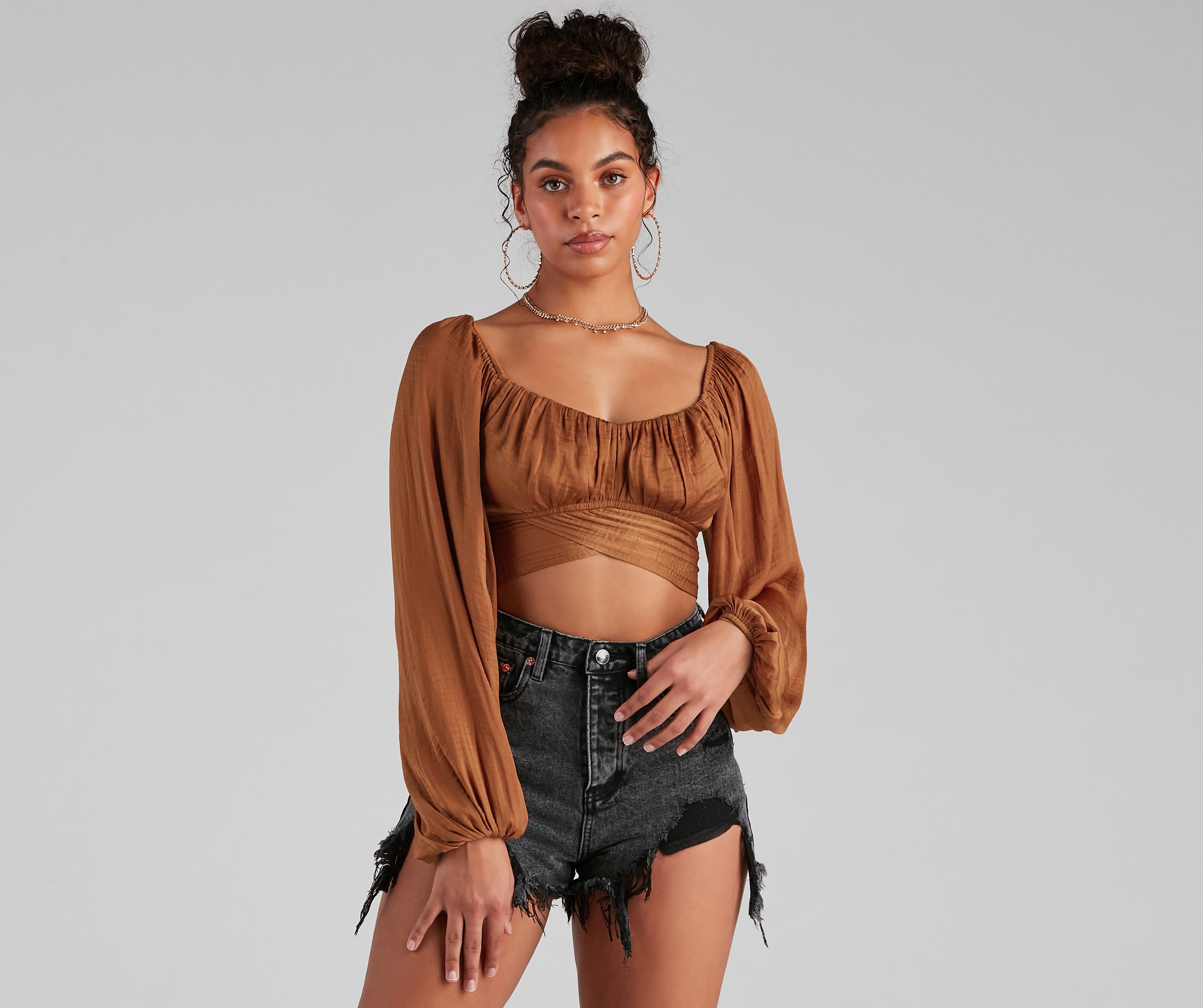 Sweet And Flirty Satin Crop Top