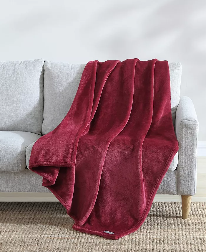 Eddie Bauer Solid Ultra Lux Plush Reversible Throw， 60