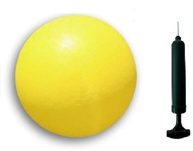 Yellow Colored Playground with Air Pump and Needle， Bouncy Ball Dodgeball Kick Ball