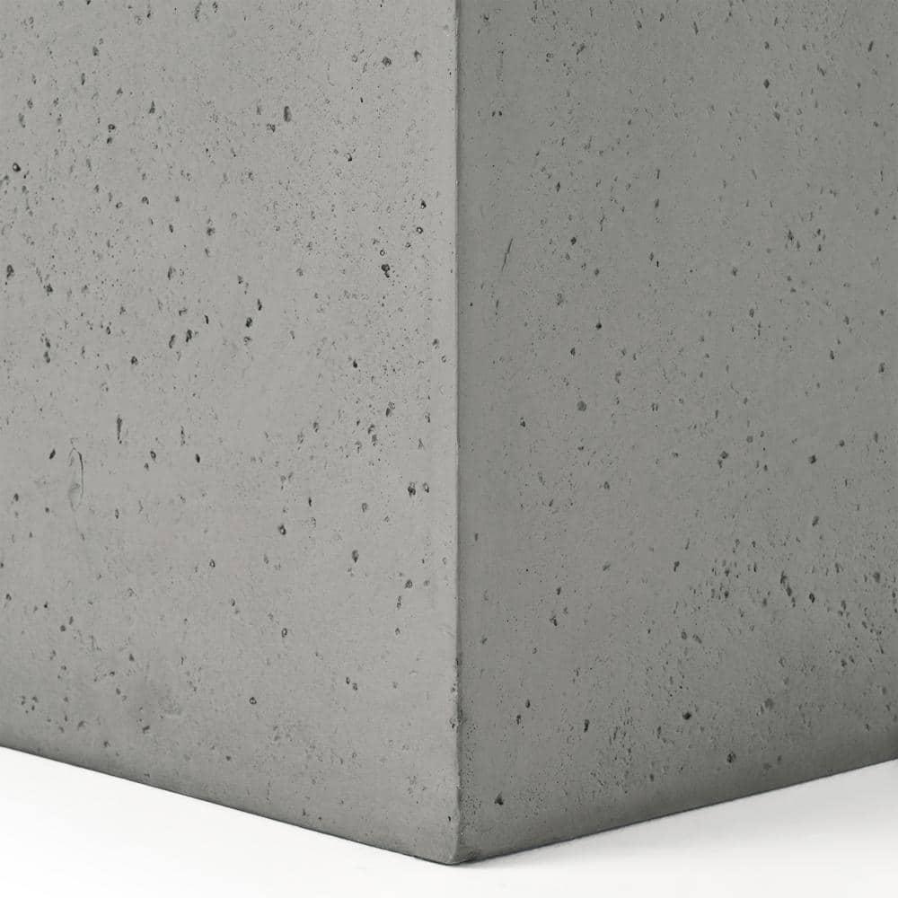 Noble House Zachary 40 in x 15 in Rectangular Concrete Propane Fire Pit in Light Gray with Tank Holder