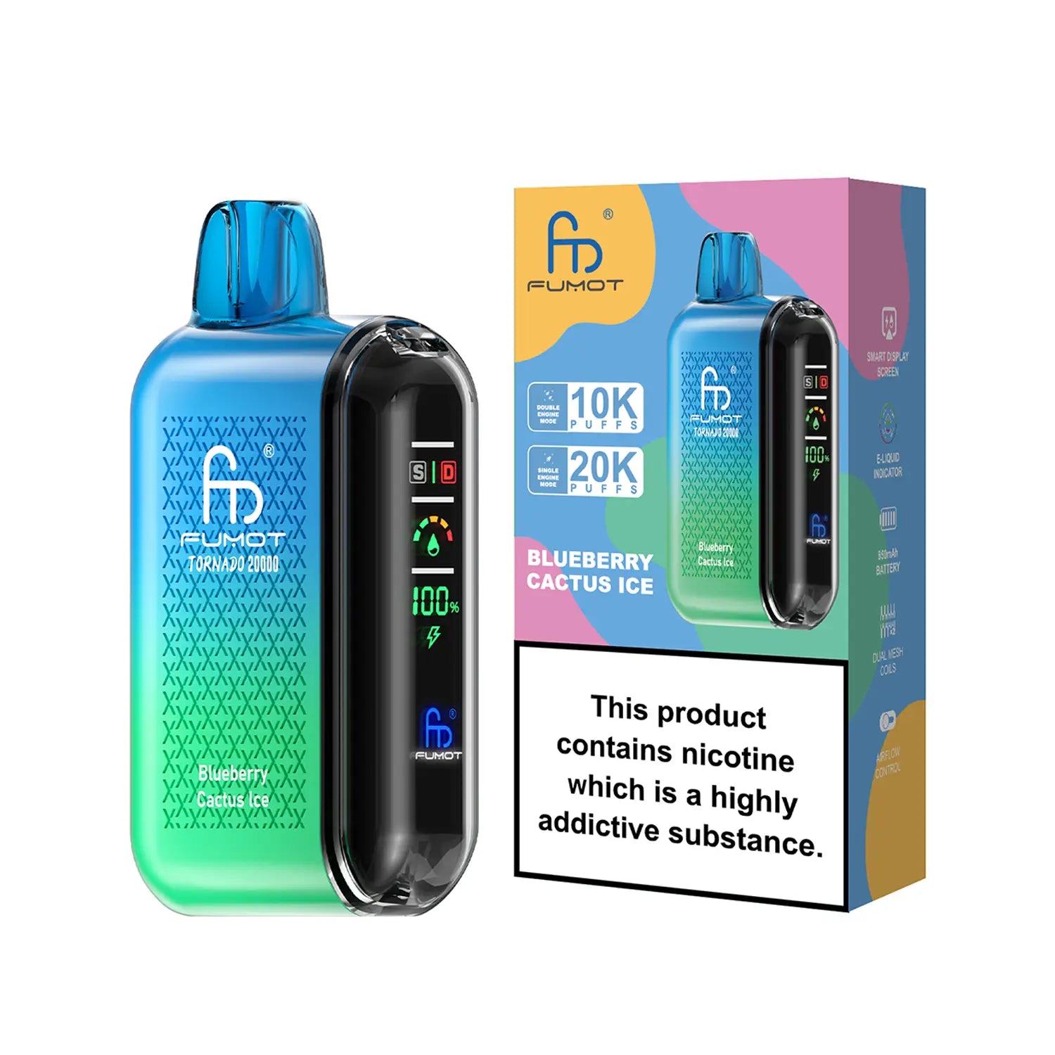 Fumot Tornado Vape 20000 - Blueberry Cactus Ice