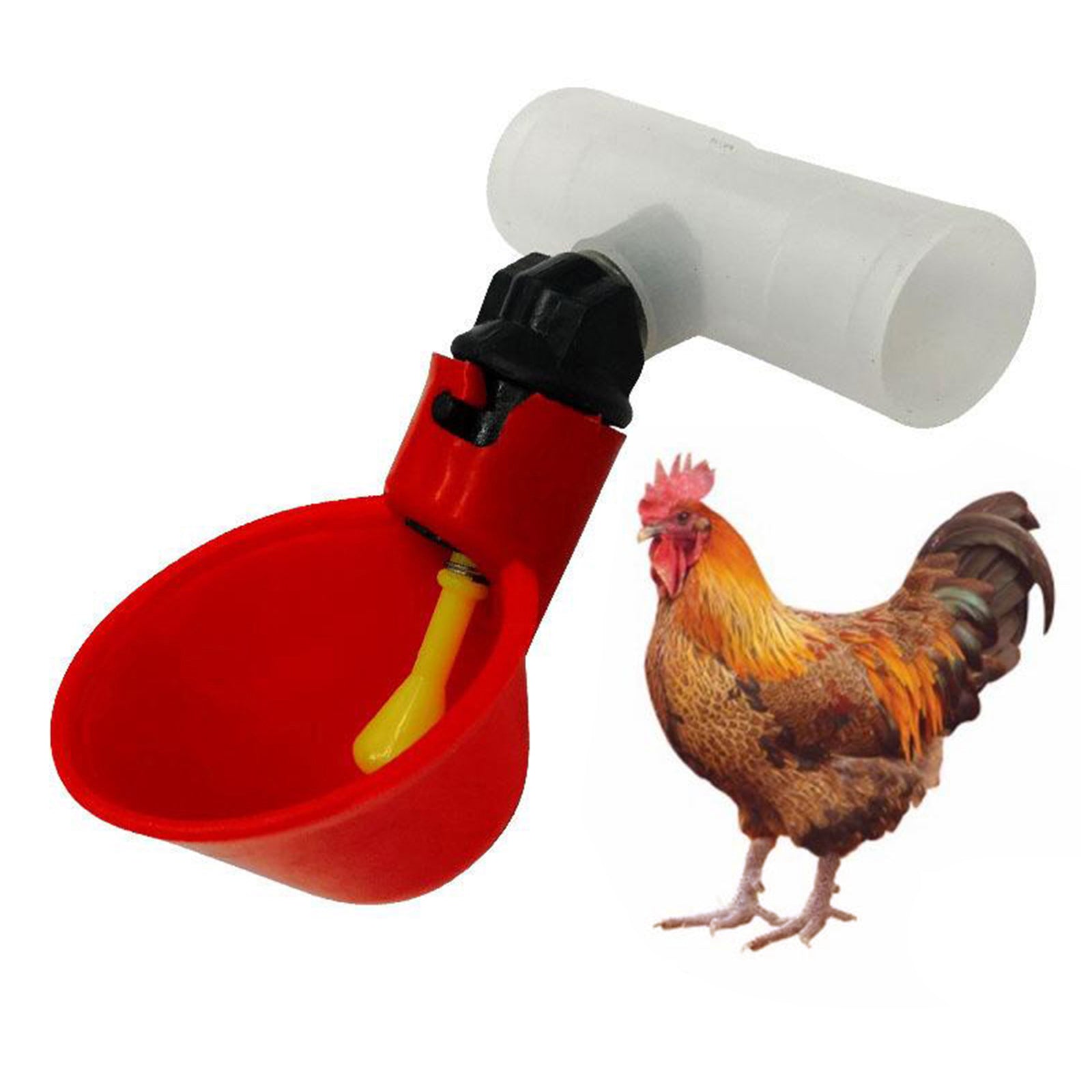 5PCS Livestock Poultry Drinking Cup Feed Automatic Feeder Bird Coop Chicken Fowl Pipe Fitting