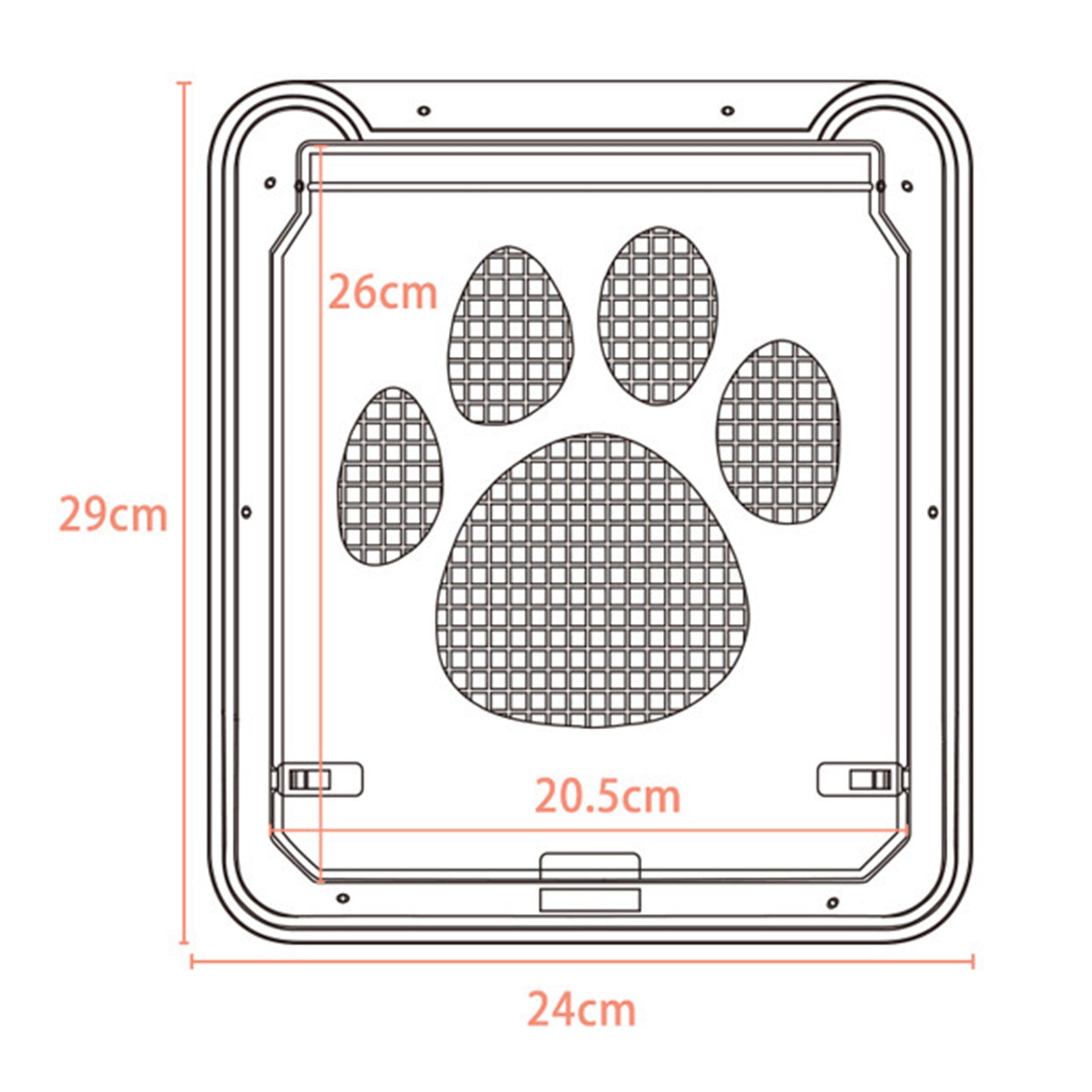 Pet Screen Door Cat Door Sliding Screen Pet Door with Magnetic Flap Lock Automatically for Small Cats Dogs
