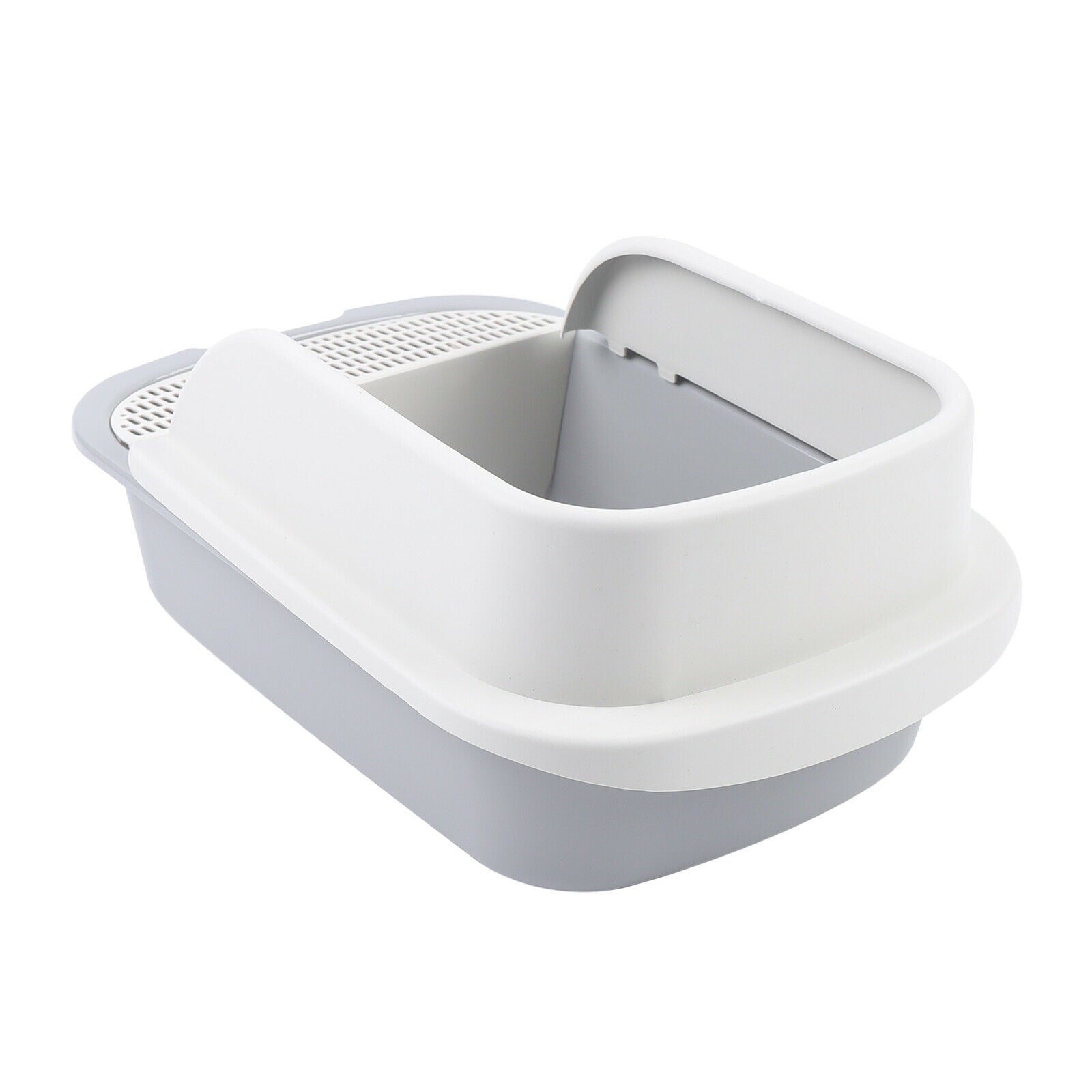 Semi-Closed Portable Cleaning Cat Litter Box Plastic Clean Trapper Gray