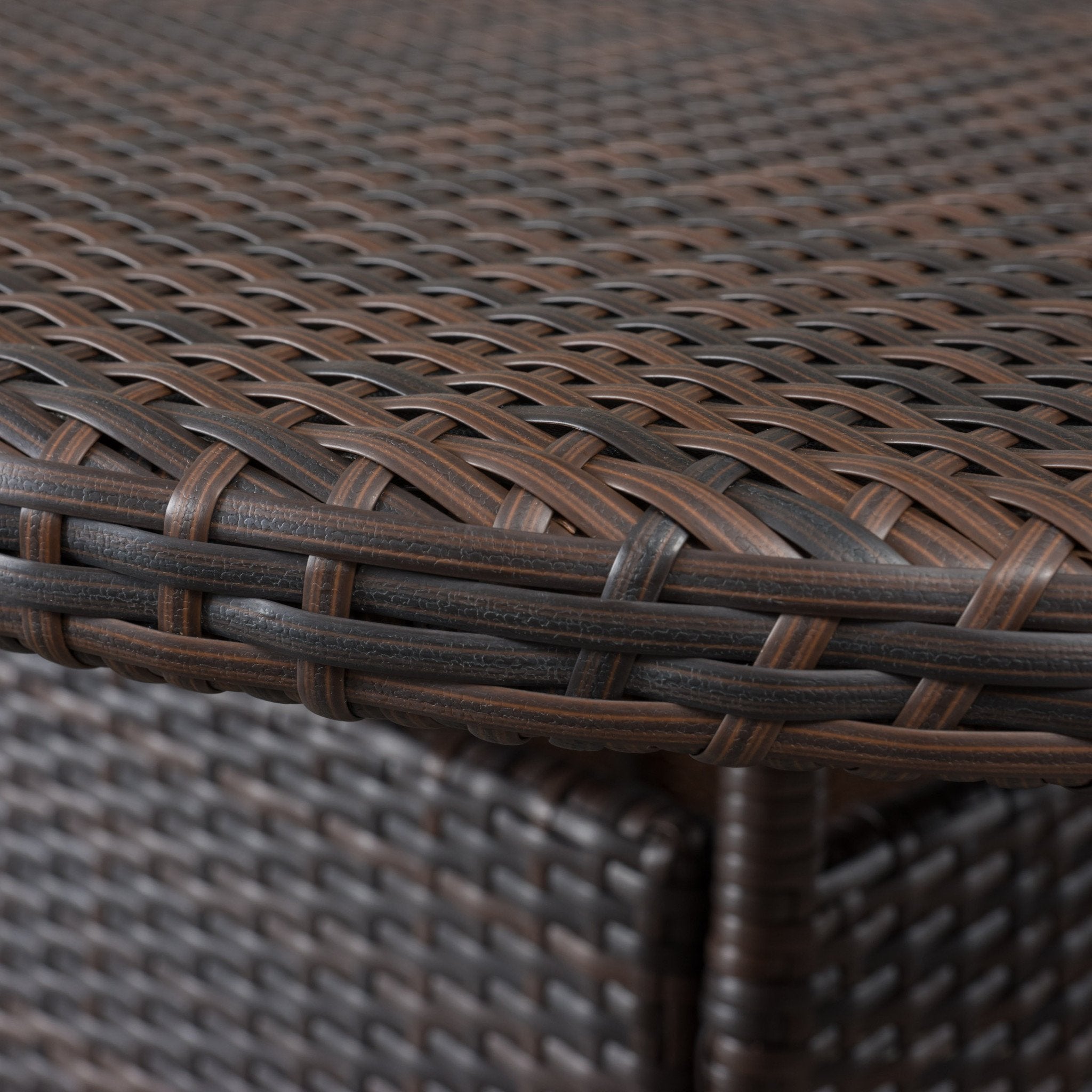 Kory Outdoor 7pc Multibrown Wicker Round Dining Set