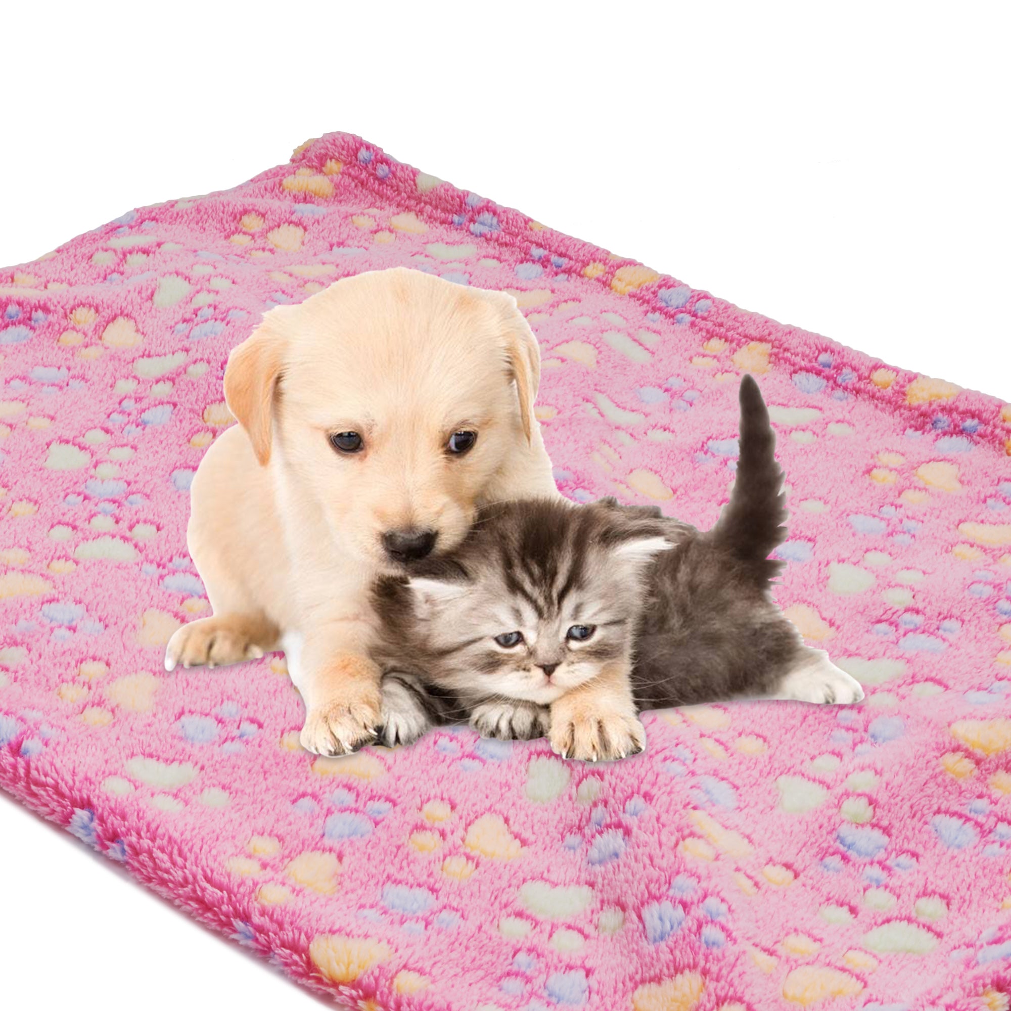 Puppy Sleeping Small Cats Bed Doggy Soft Warming Fleece Pet Dogs Blanket 104*76cm Pink #2
