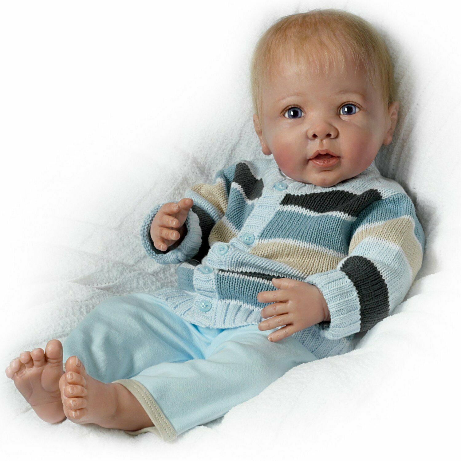 The Ashton - Drake Galleries Noah's Happy As Can Be So Truly Real® Vinyl Baby Boy Doll Interactive Moves and Coos when Touched with Realistic Movements Weighted Poseable by Linda Murray 22"-inches