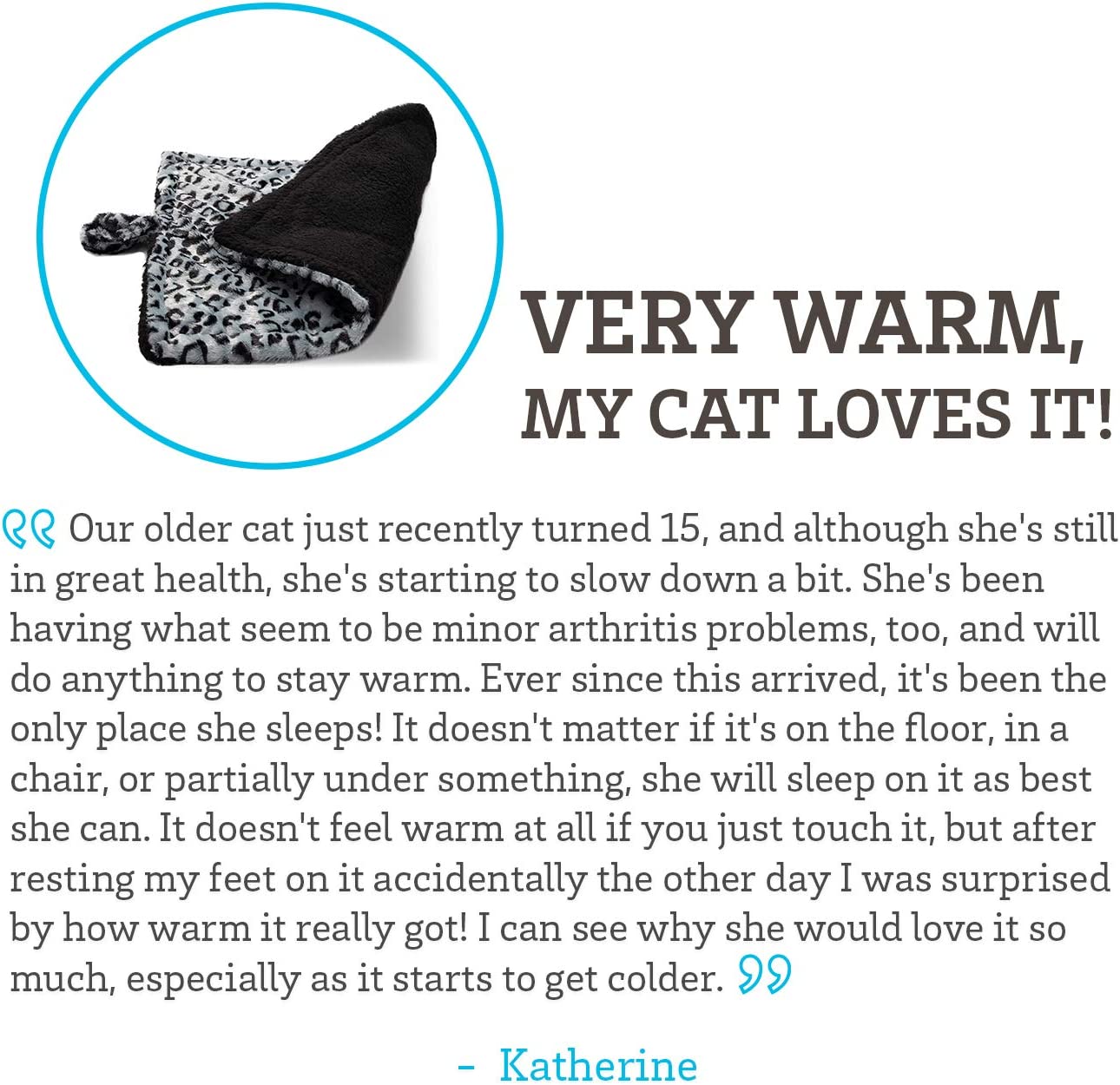 Paws and Pals Self Warming Medium Cat Pet Bed Gray Black Leopard Print (20x17.5x0.1 inches)