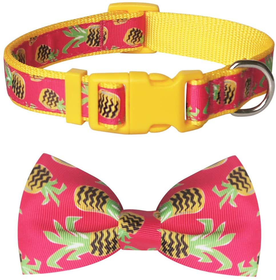 azuza Dog Collar with Bow Soft and Comfy Bowtie Dog Collar for Small Medium Large Dogs