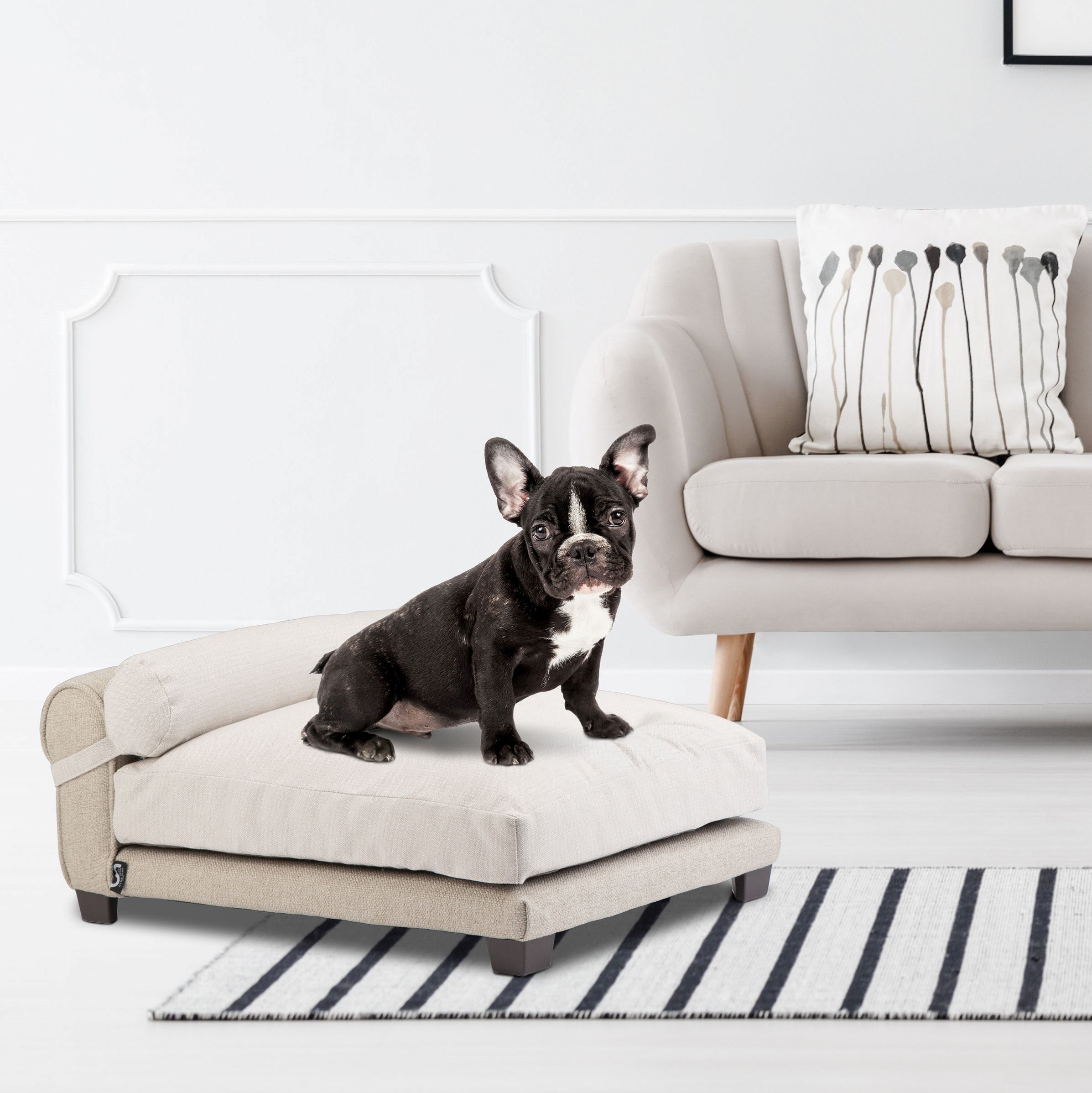 Club Nine Pets Belmont Orthopedic Dog Bed， Large， Linen.