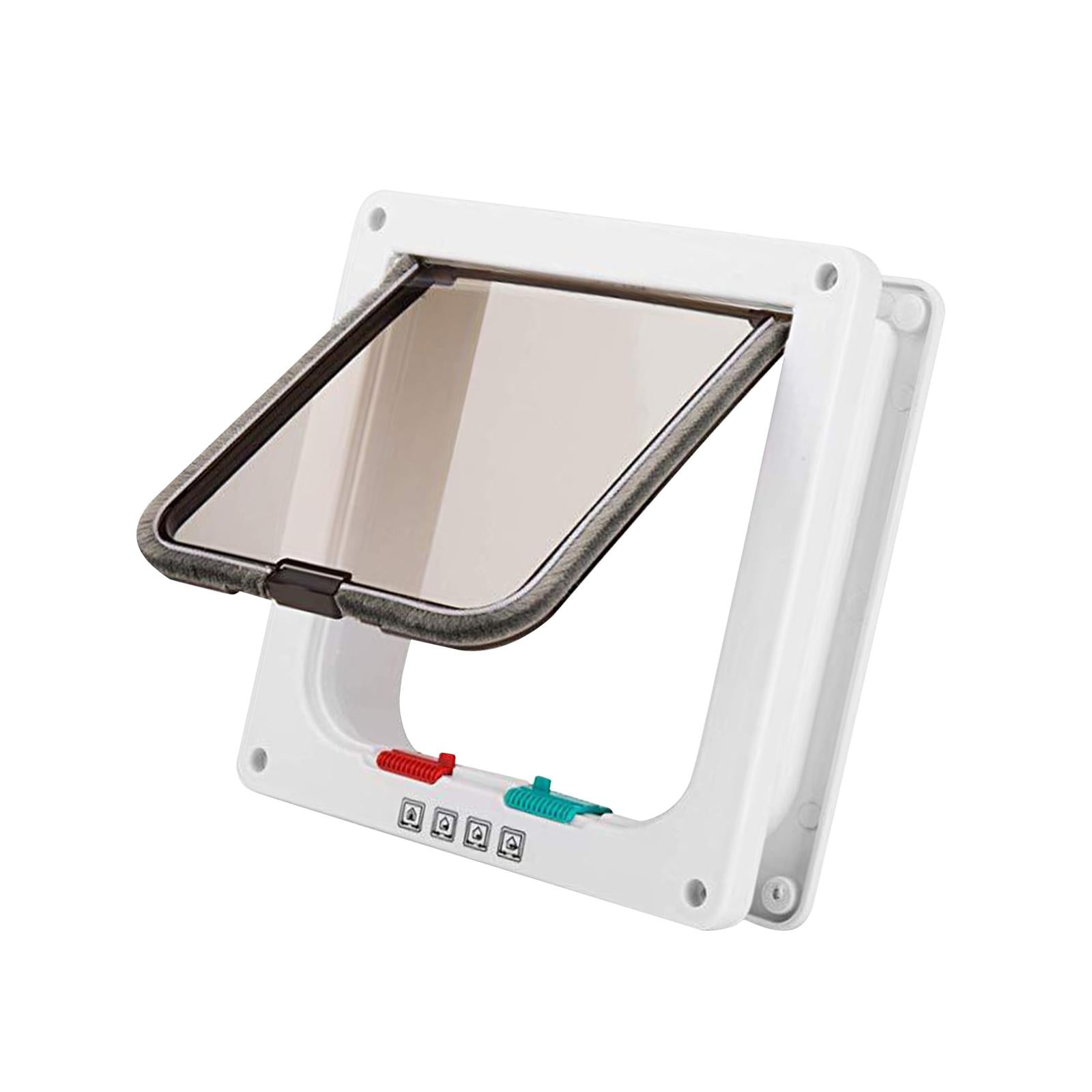 Cat Doors Corridor 4 Ways Locking Tunnel Dog Cats Flap Door for Indoor Outdoor White