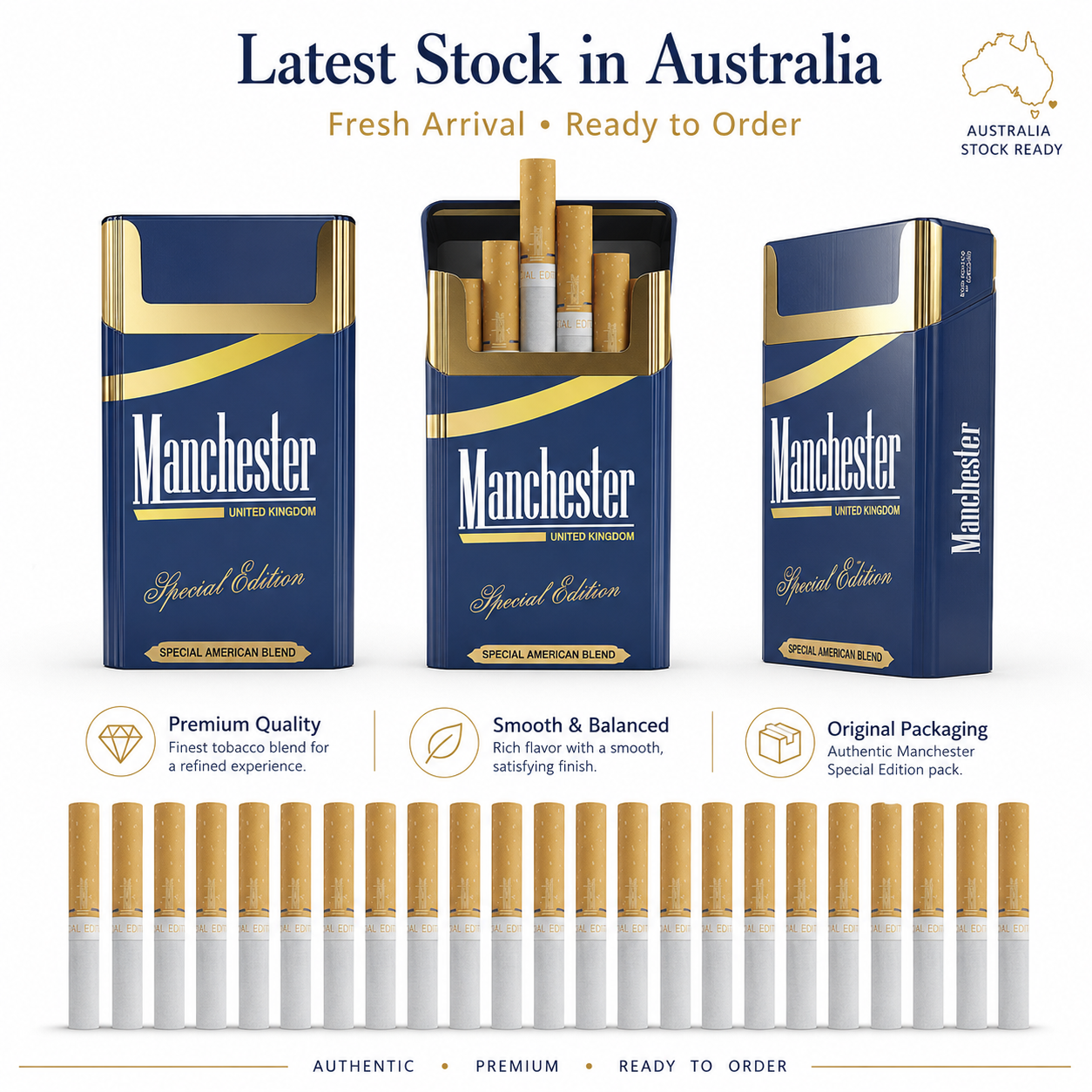 Manchester Special Edition Blue 8mg Carton