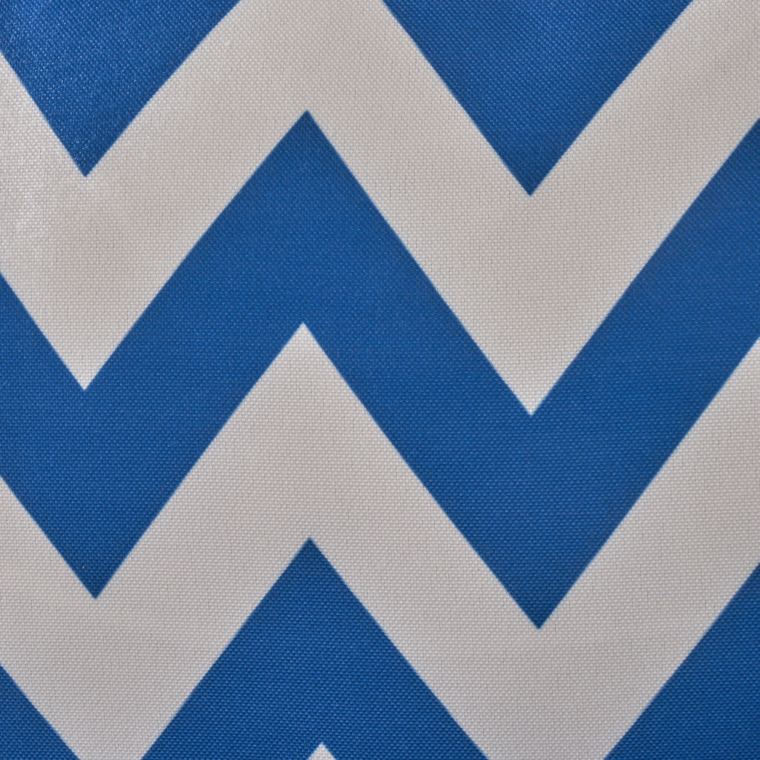 Ernest Indoor Blue and White Zig Zag Striped Water Resistant Square Throw Pillow