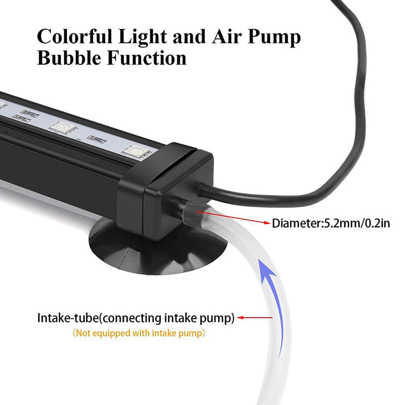 iMeshbean 3.5W Underwater Aquarium Air Bubble LED Light Fish Tank RGB Submersible Lamp + Remote， 10in