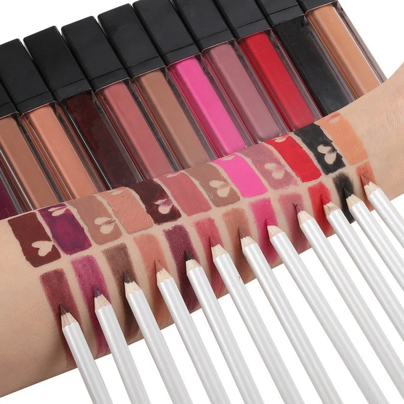 Private Label Waterpoof Lip Liner and Lipstick Lip Makeup Set