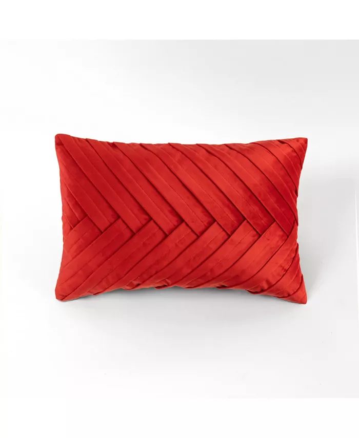 Lush Dandeacutecor Holan Pleat Velvet Decorative Pillow， 13