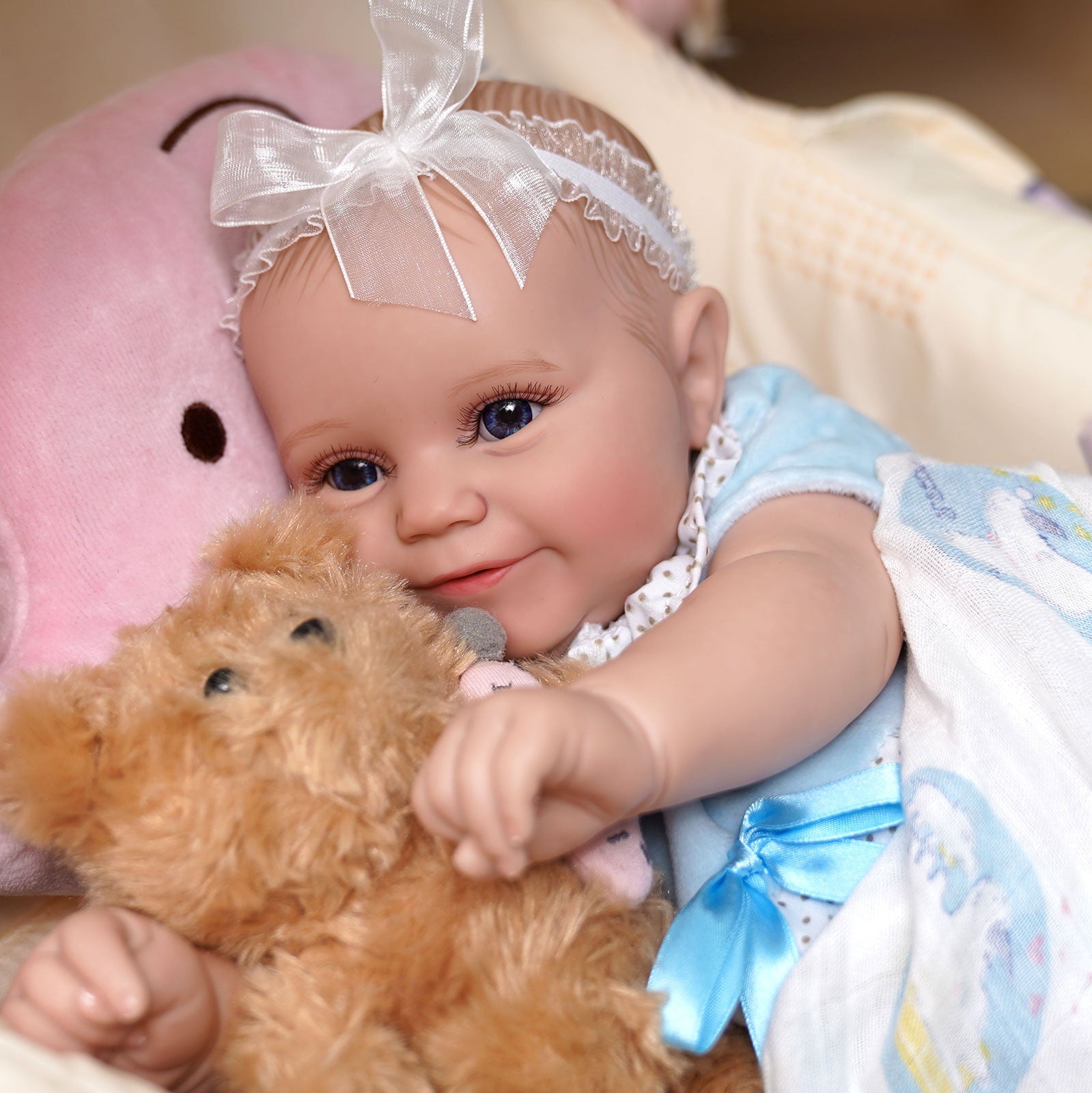 JIZHI Lifelike Reborn Baby Dolls 20 inch Realistic Newborn Baby Dolls Adorable Playful Real Life Baby Dolls with Gift Box for Kids Age 3 +