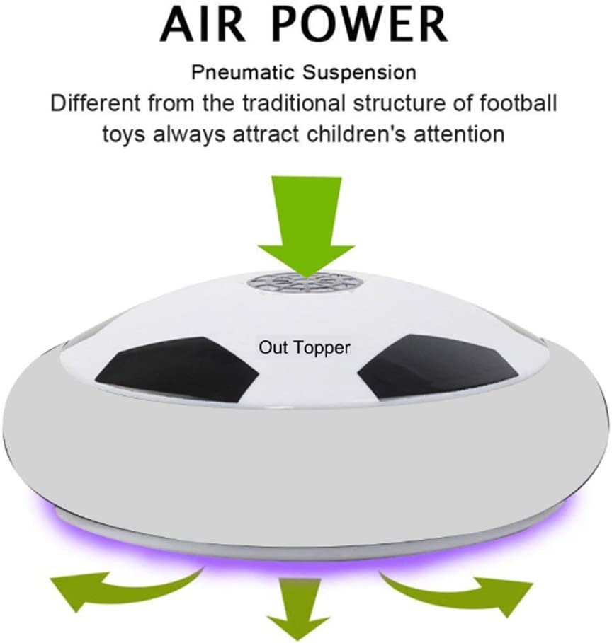 SSAWcasa Air Power Soccer Hover Disk Ultraglow with Foam Bumpers and Light Up LED Lights for Kids