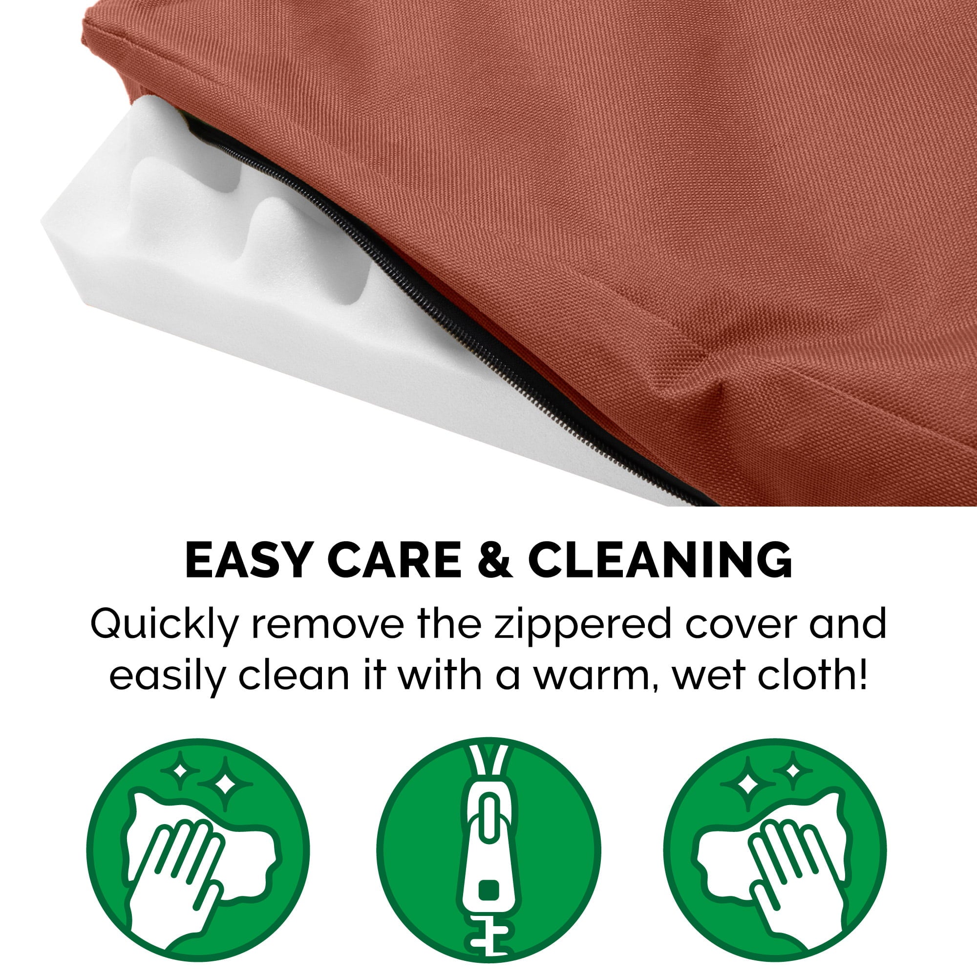 FurHaven | Deluxe Convolute Orthopedic Oxford Indoor/Outdoor Water-Resistant Pet Bed for Dogs and Cats， Chestnut， Large